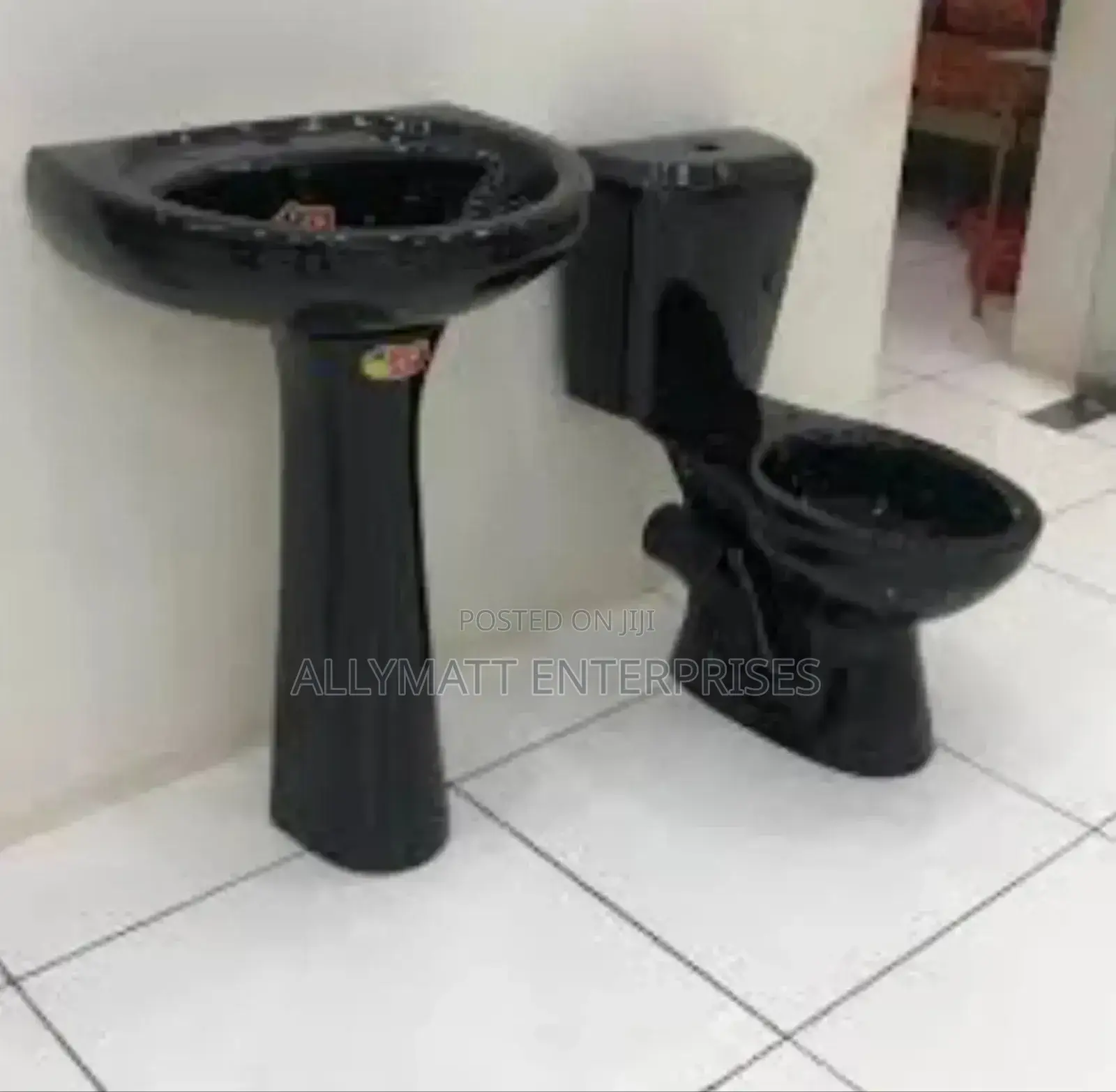 Black Toilet With Sink