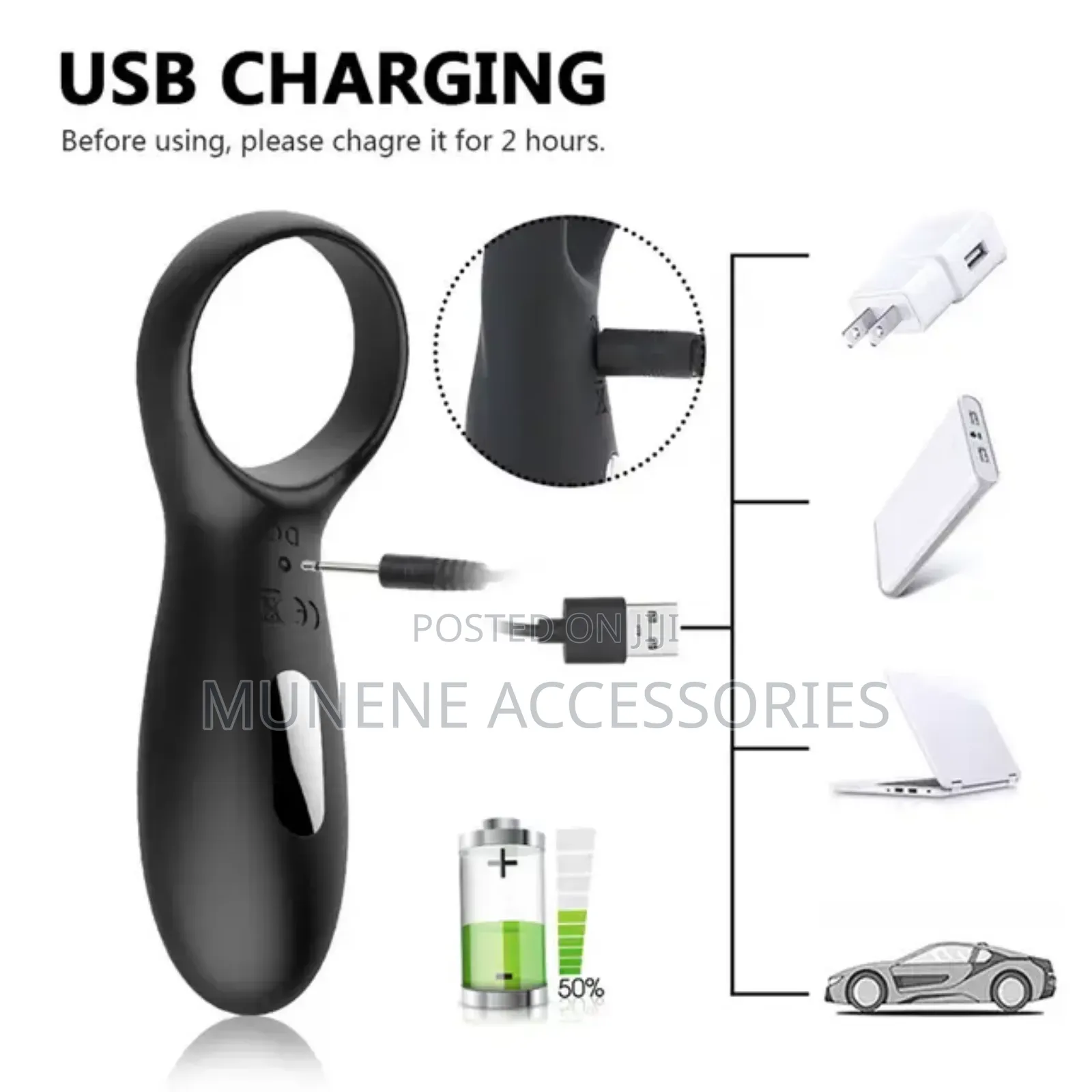 Rechargeable Cock Delay Ring Sex Toy for Men