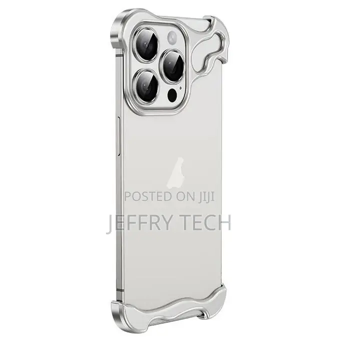 iPhone 15 Pro Max Frameless Metal Corner Pad Phone Case With