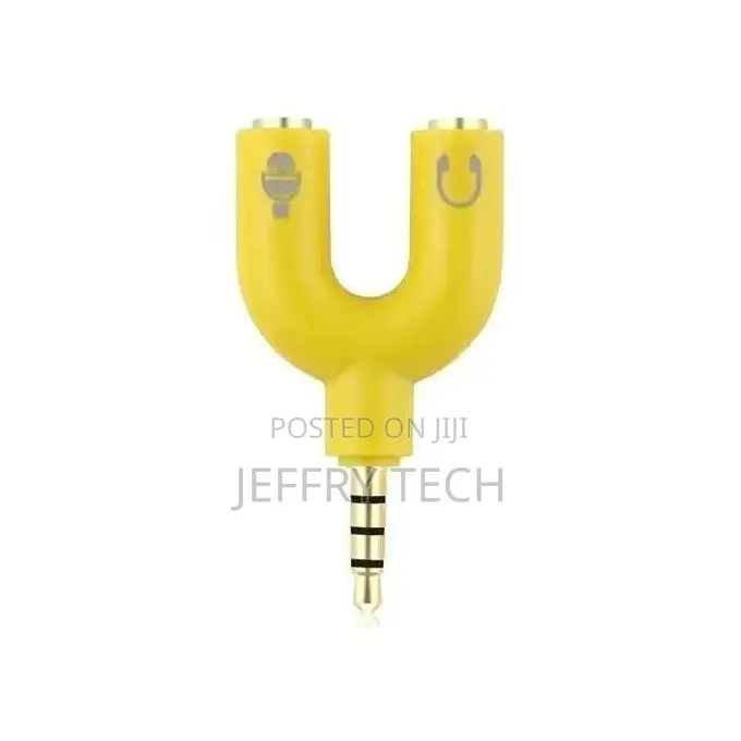 U Type Adapter Dual 3.5 MM Headphone Plug Audio Cables Split