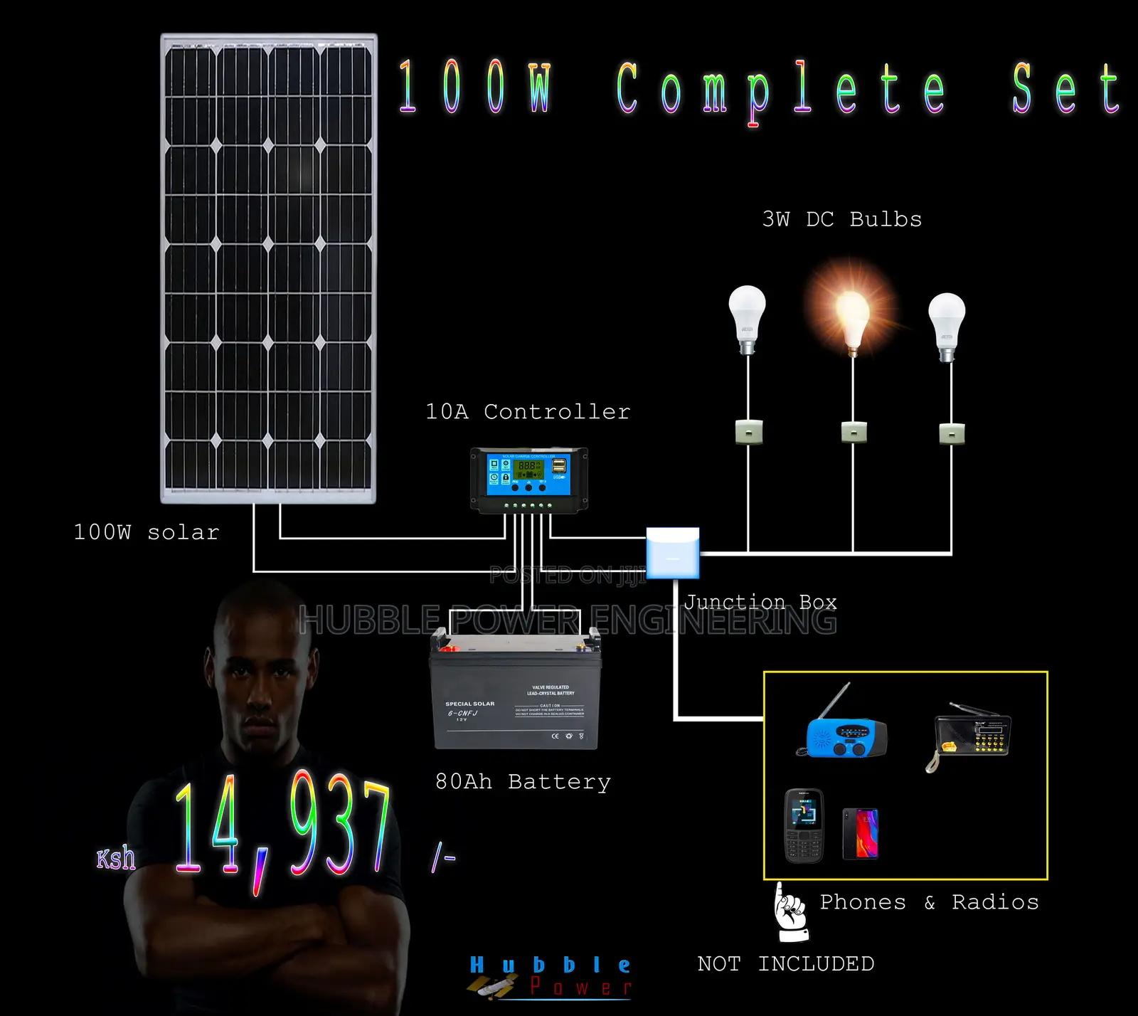 100w Solar System Full Kit