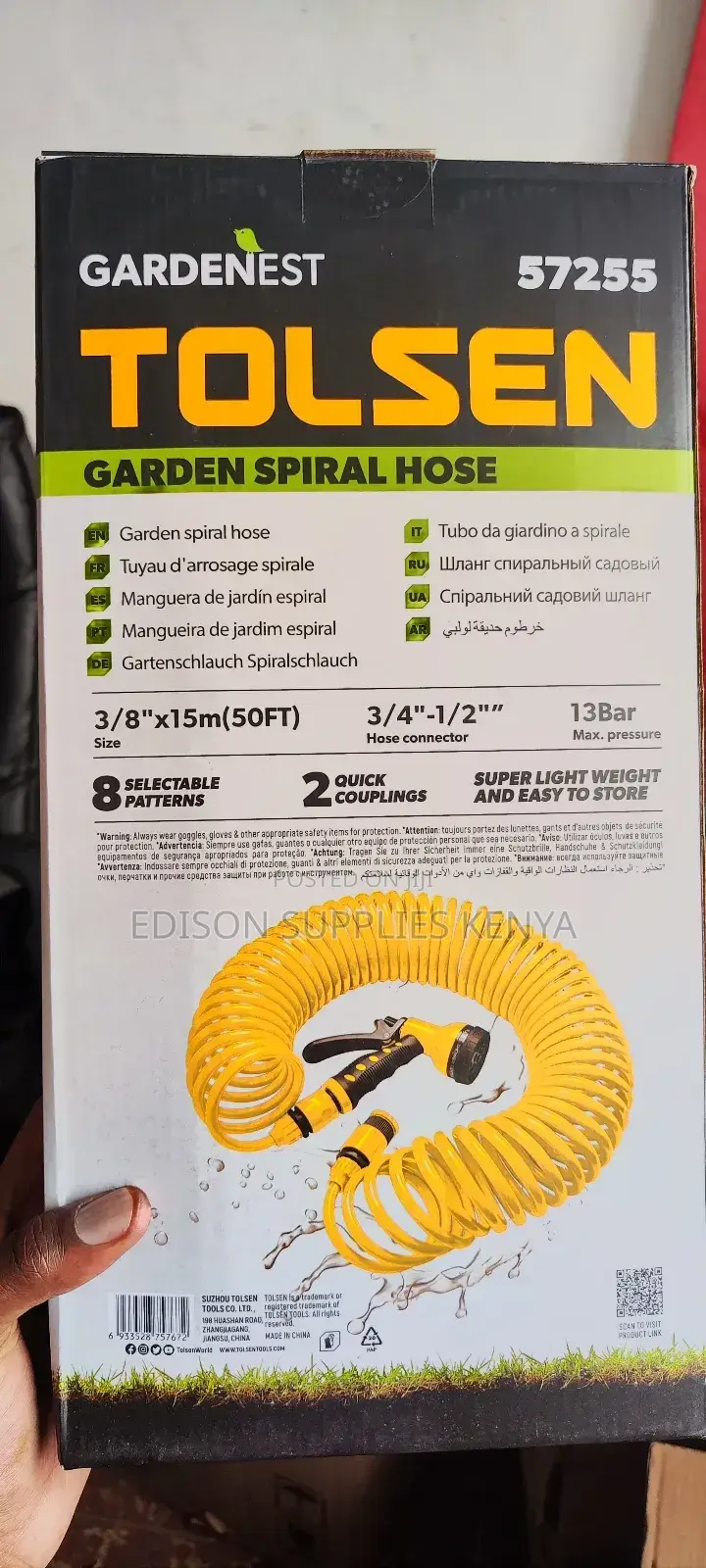 Hose Pipe 50ft Tolsen Garden Spiral Hose Pipe Wt Spray Gun