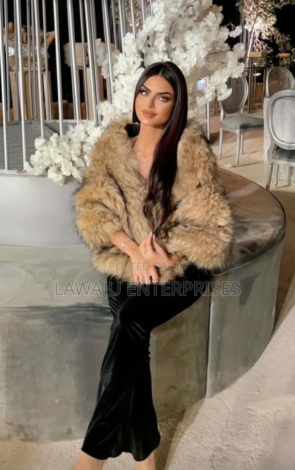 Brown Faux Fur Shawl