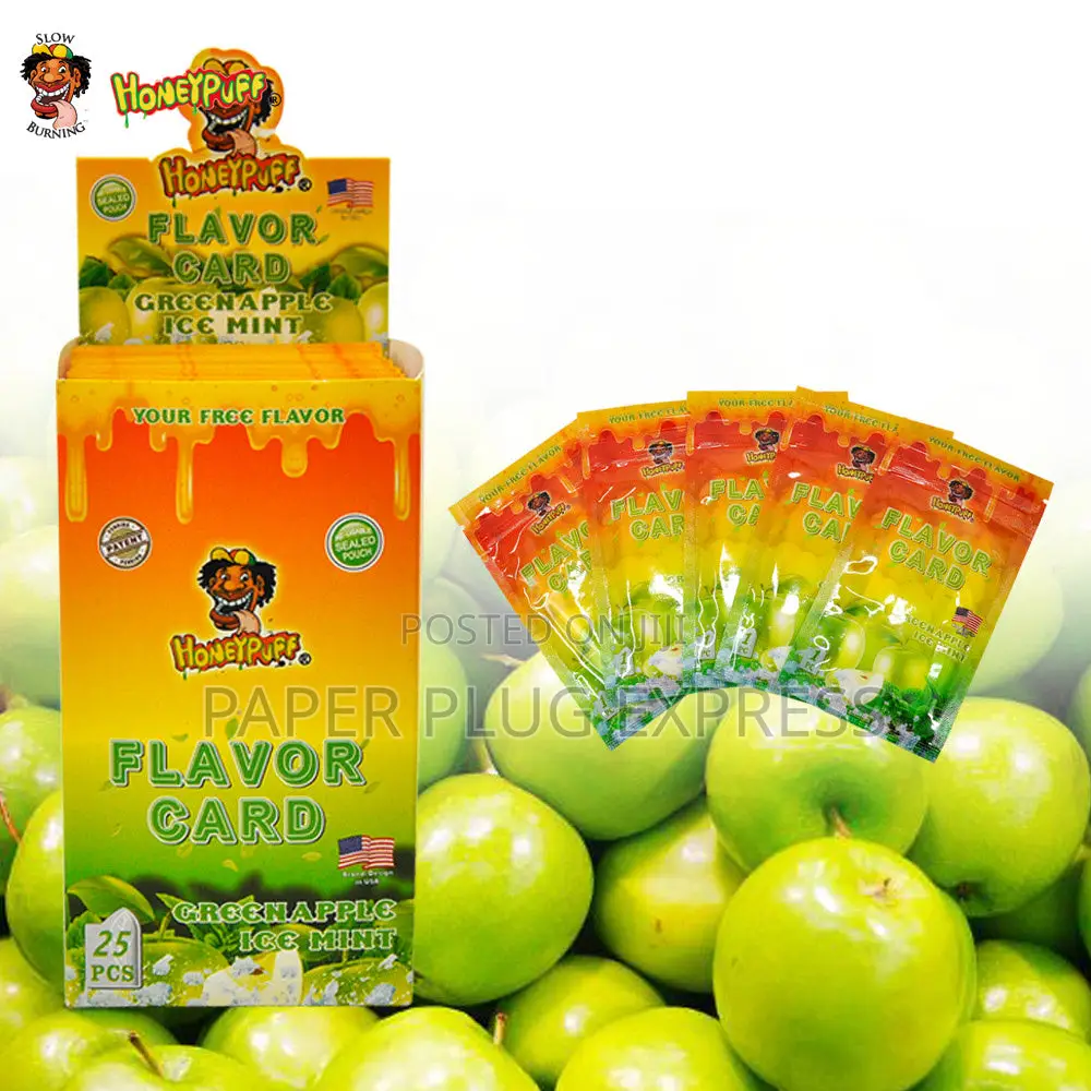 Honeypuff Green Apple Ice Mint Flavour Cards Insert Infusion