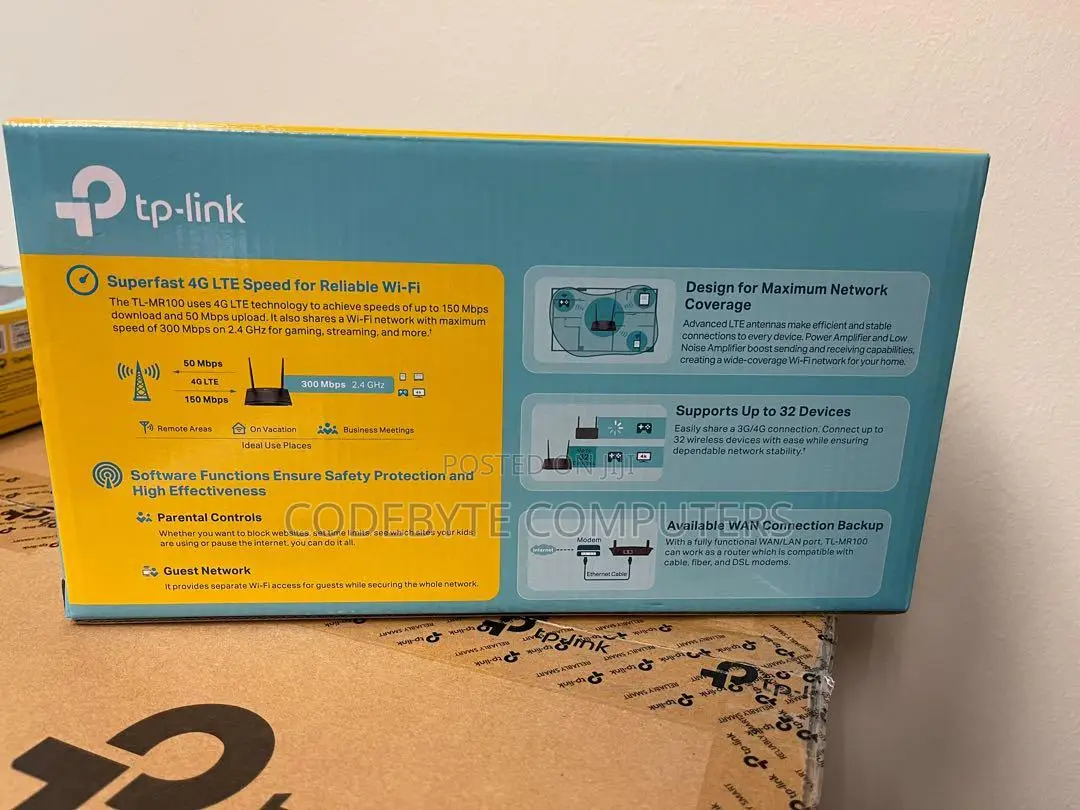 Tp Link Simcard Router MR100 4G Network