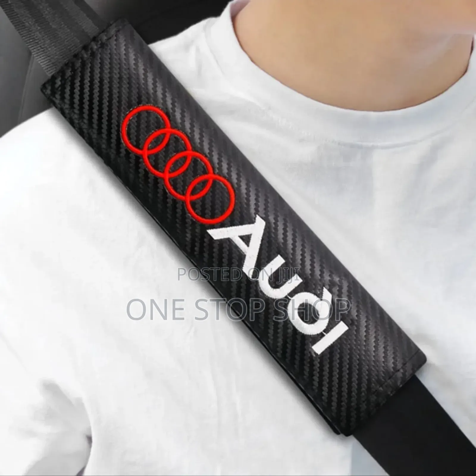 2pcs Audi Branded Belt Safety Pad Cover