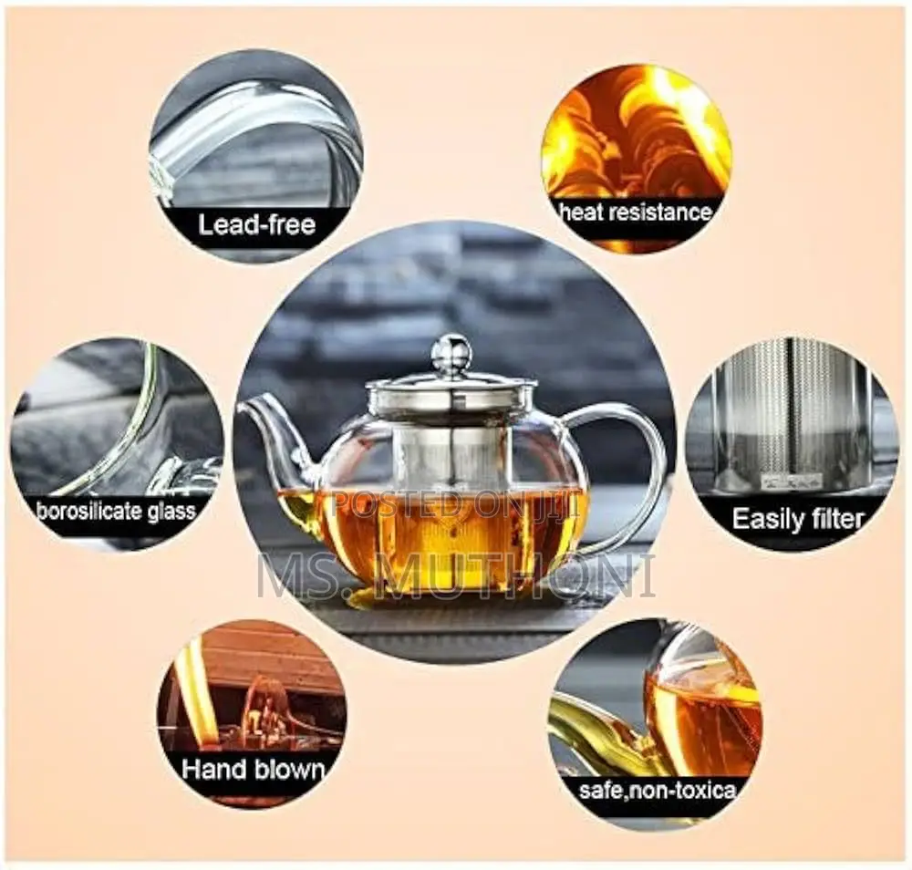 800 Ml Heat Resistant Glass Tea Pot*