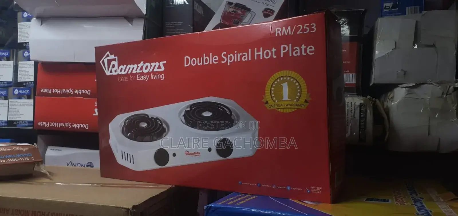 Ramtons RM/253 - Double Spiral Plate Cooker - White.
