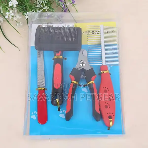 Grooming Kit for Dogs Cats 4pieces Set Double Aided Brush