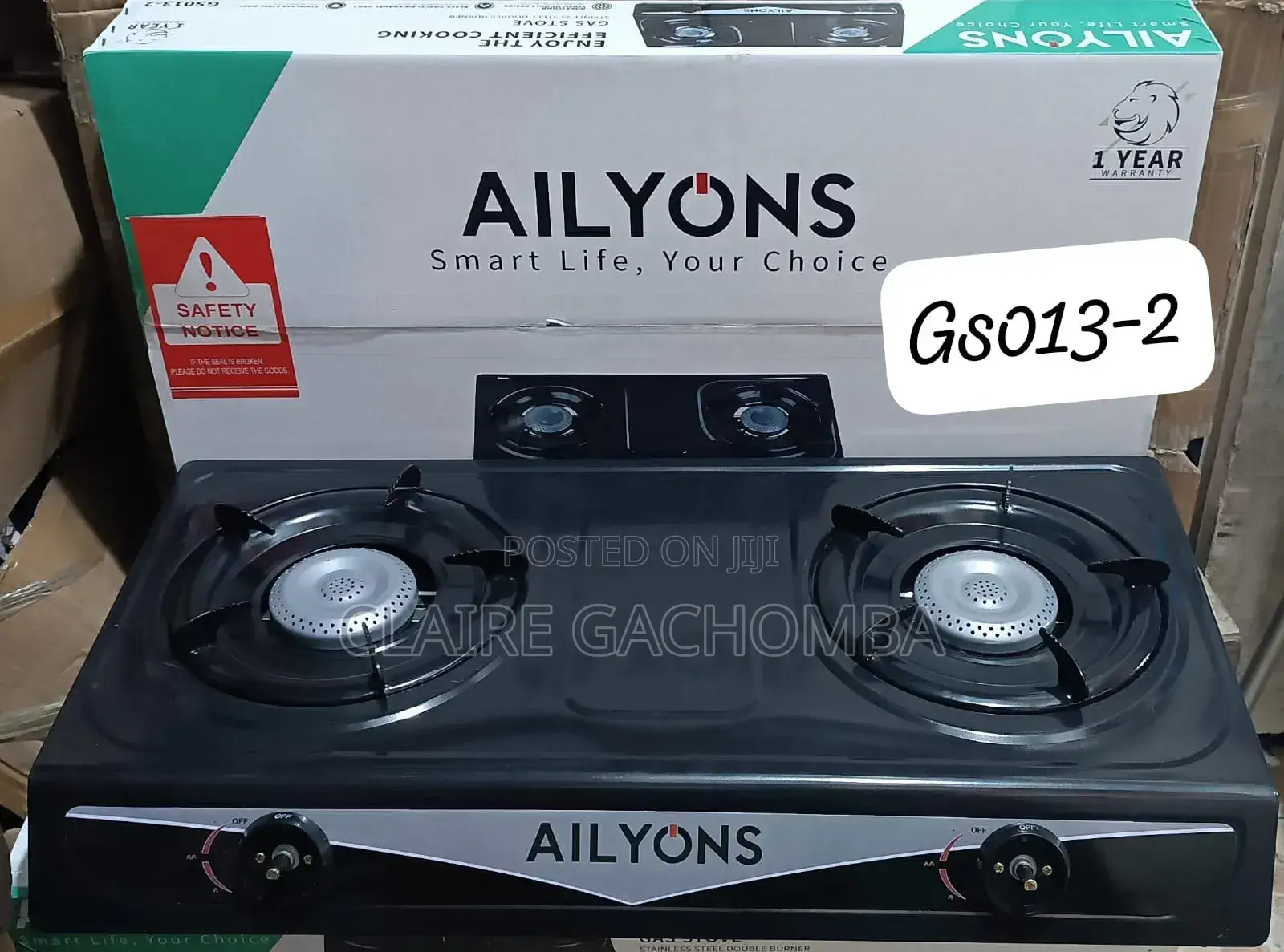 AILYONS 2 Burner Top Gas Cooker With Auto Ignition