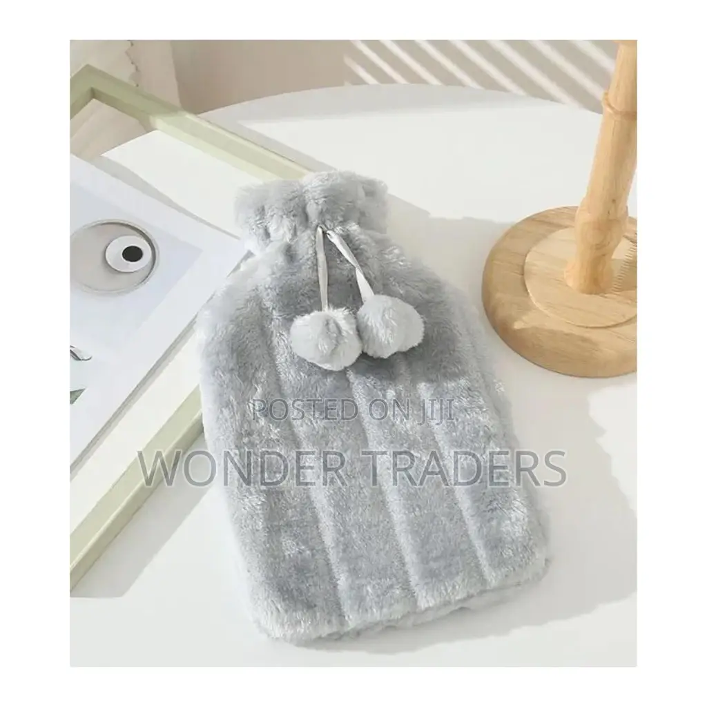 Hot Water Bottle With Faux Fur Fleece Cover* 2 L