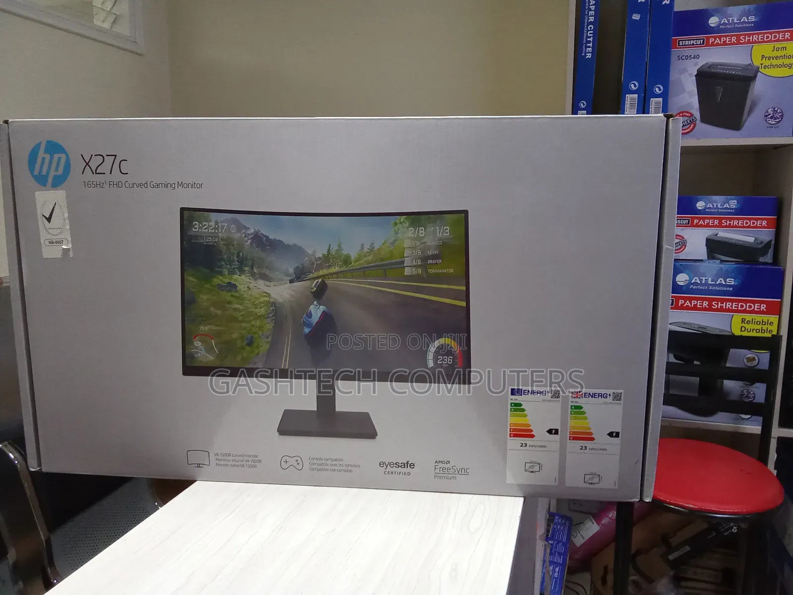 27 Inch HP X27C Full HD Curved Gaming Monitor