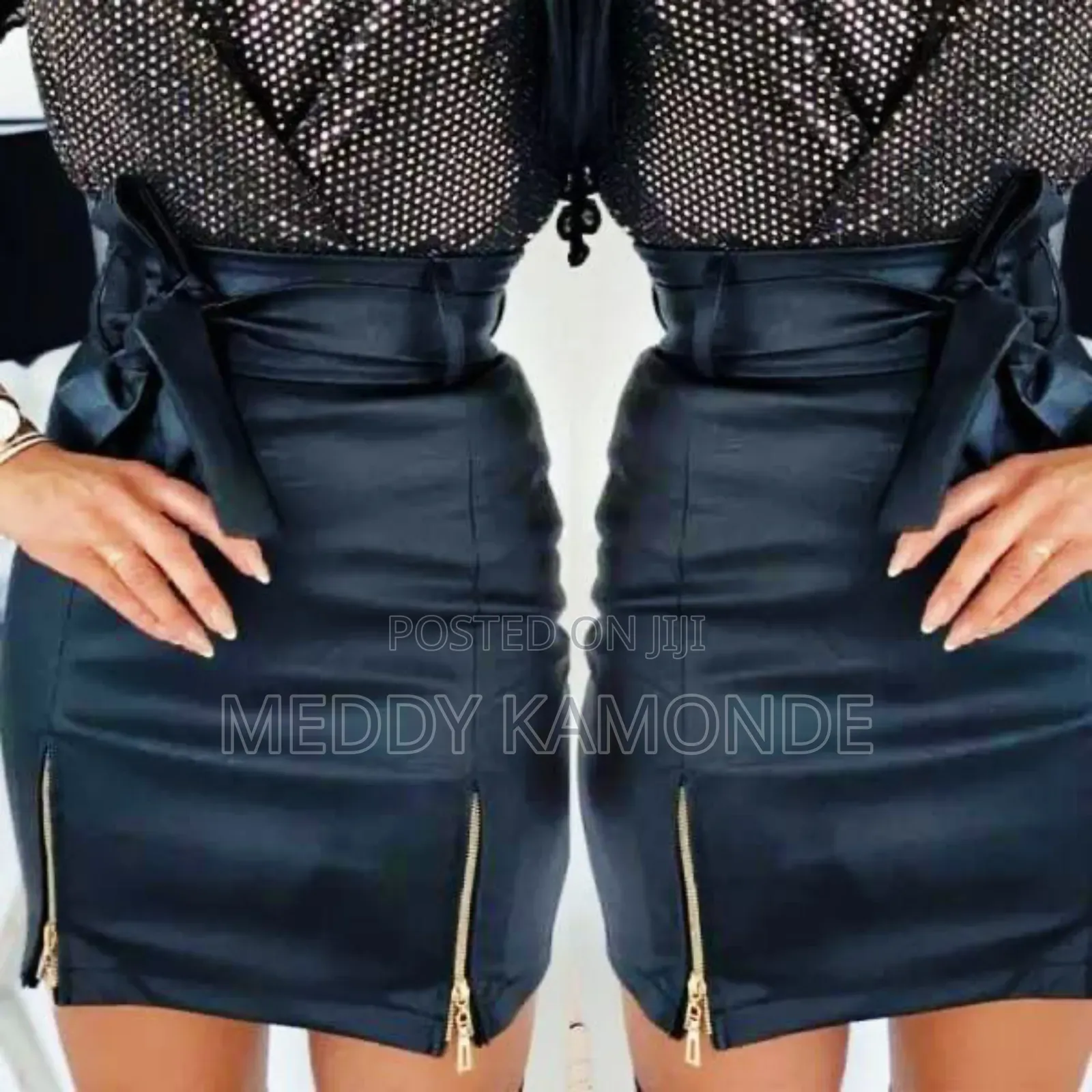 Designer Leather Skirt