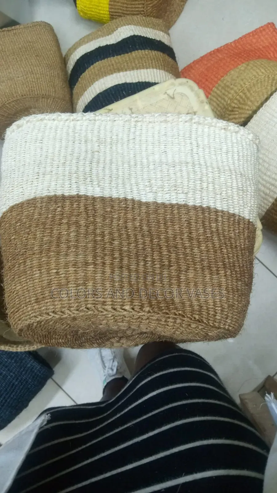 Sisal Beautiful Knitted Baskets Available