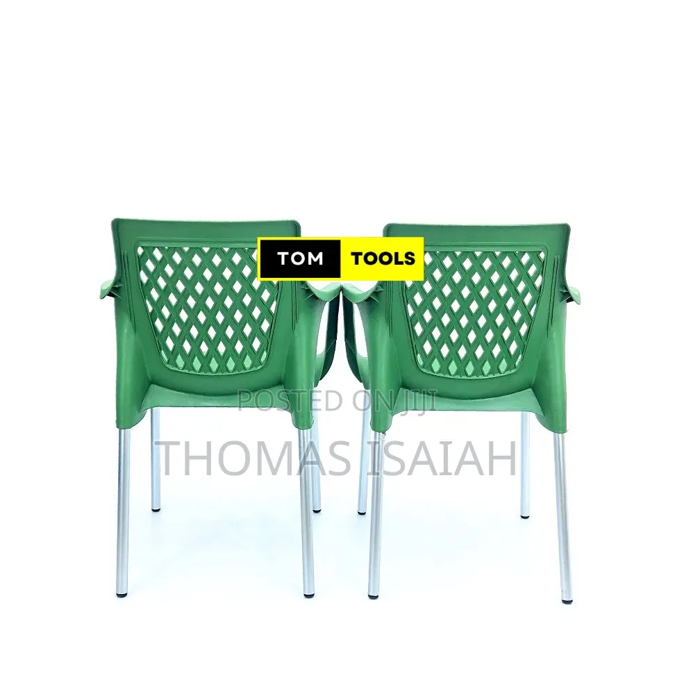 2pcs Jungle Green Strong Comfortable Plastic Chair With Meta
