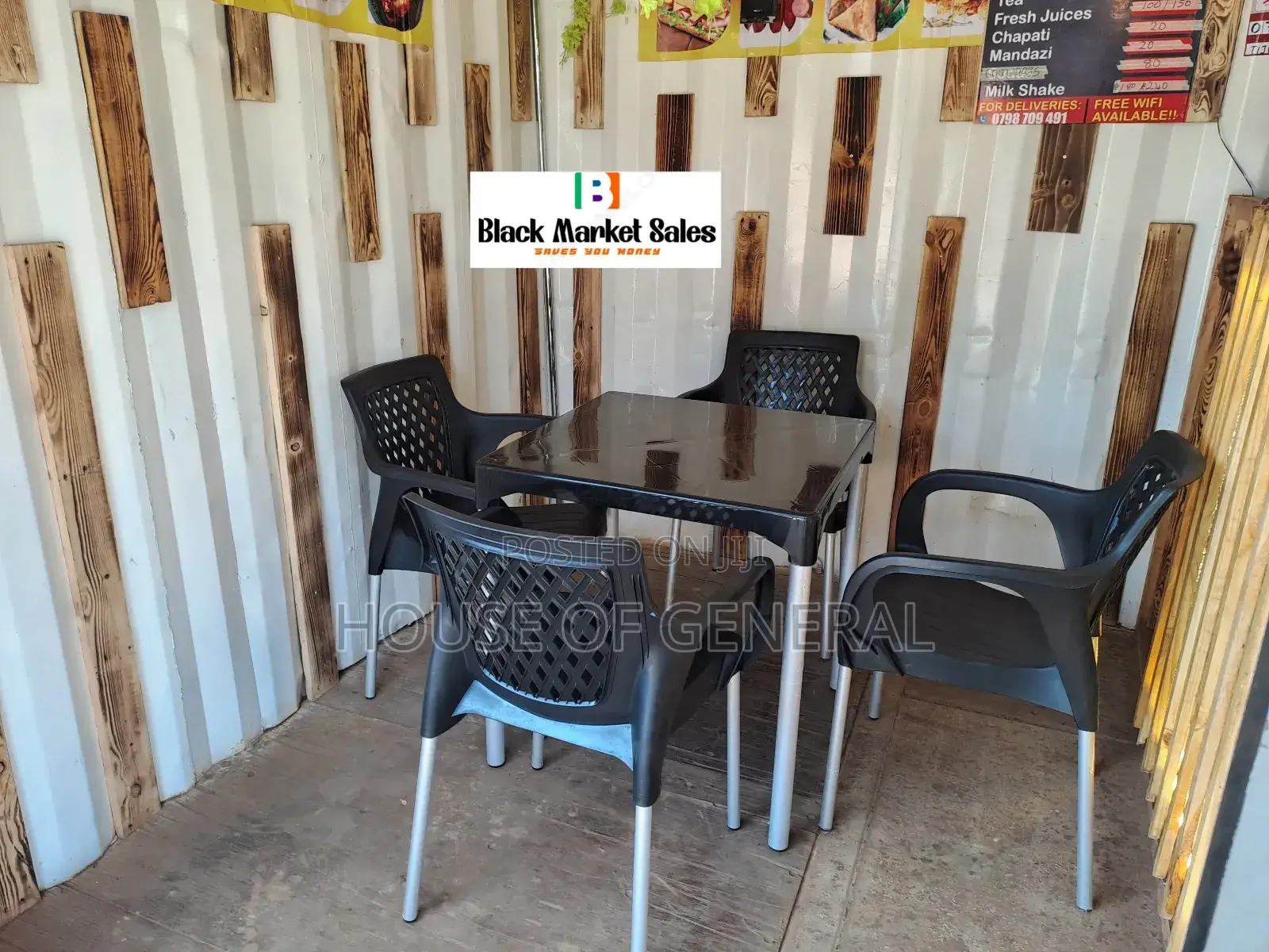 Strong and Beautiful Plastic Chair With Metal Tubing