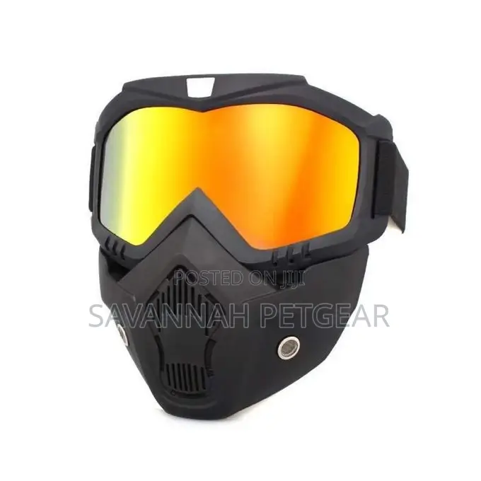 TPU Tactical Motorbike and Cycling Mask - Yellow Gold Shield
