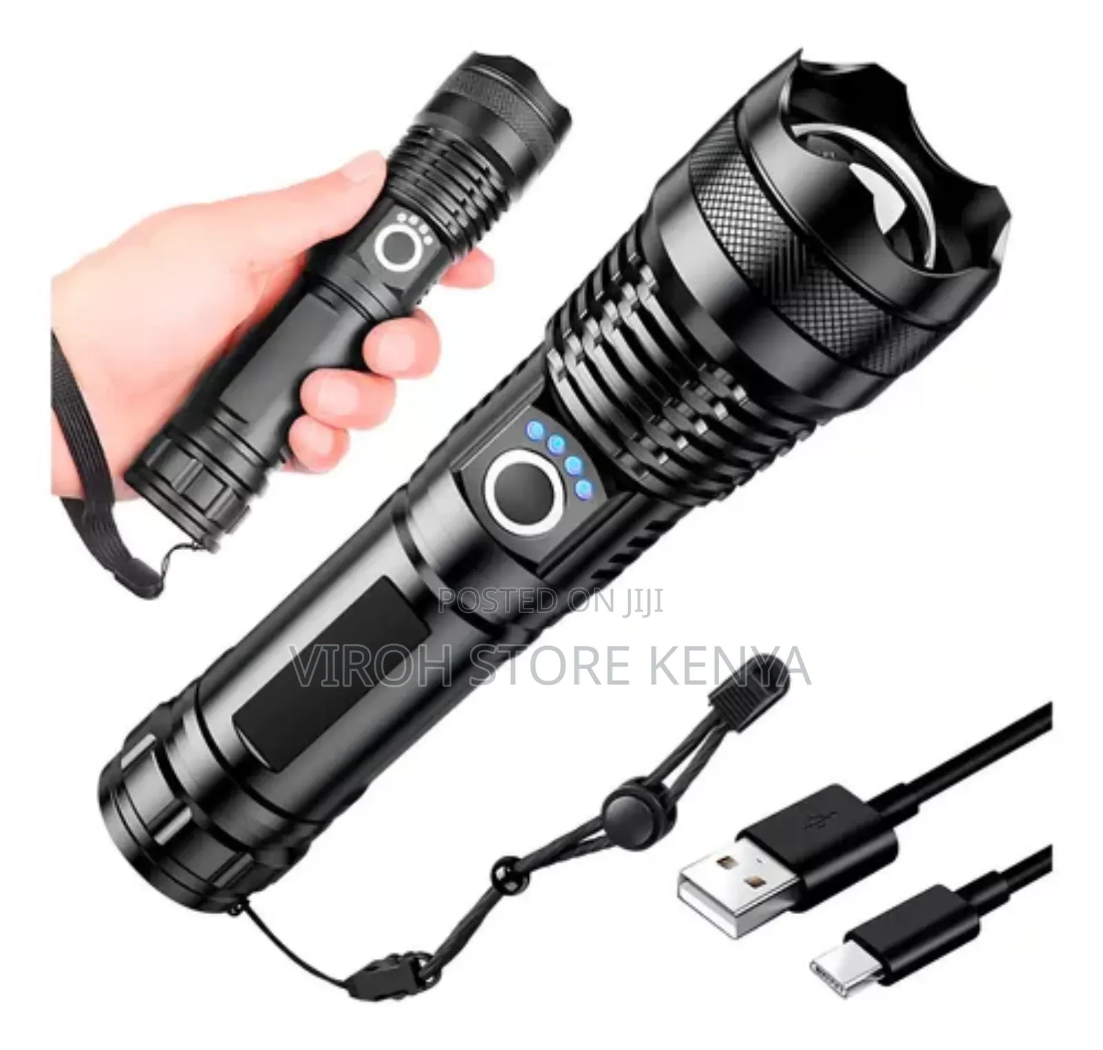P50 Mettalic Flashlight With Zoom 2000 Lumens