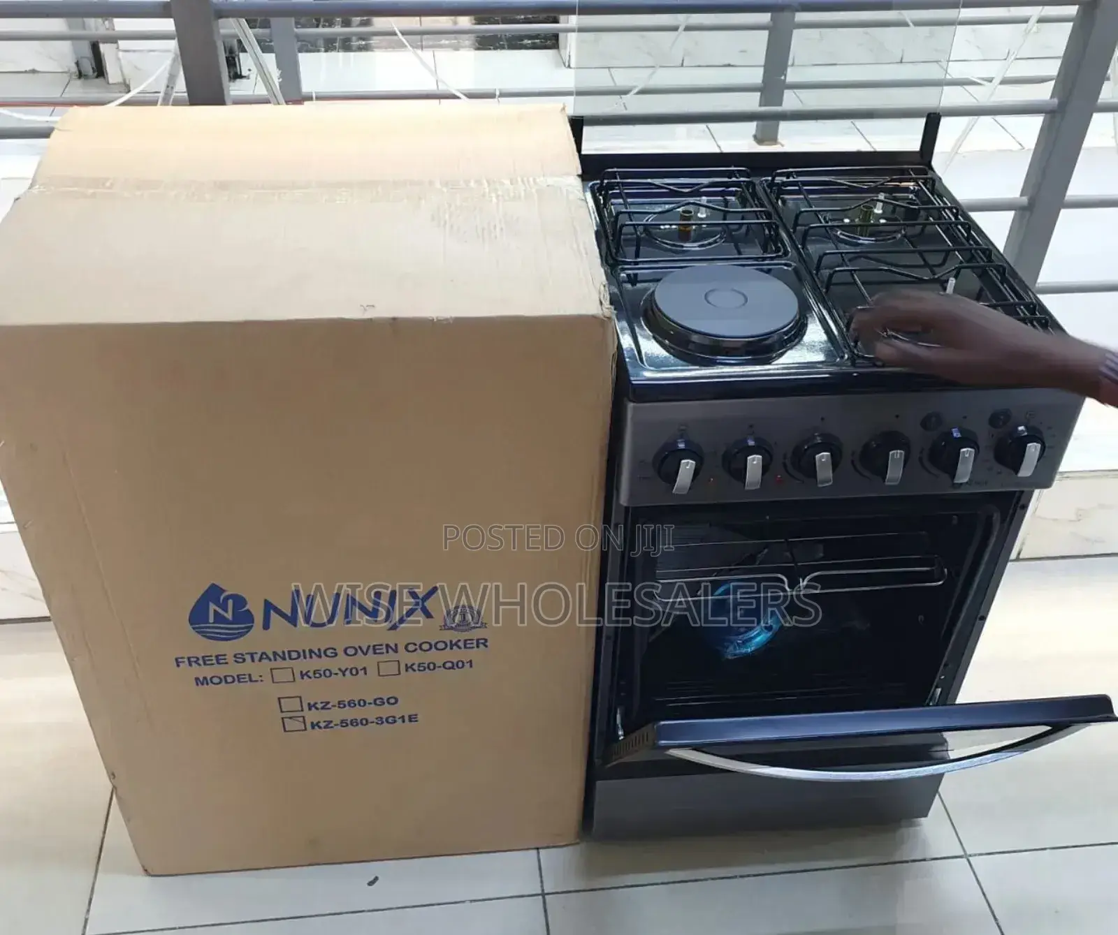 Nunix Free Standing 3 Gas Burner +1 Electric Cooker Wl Avail
