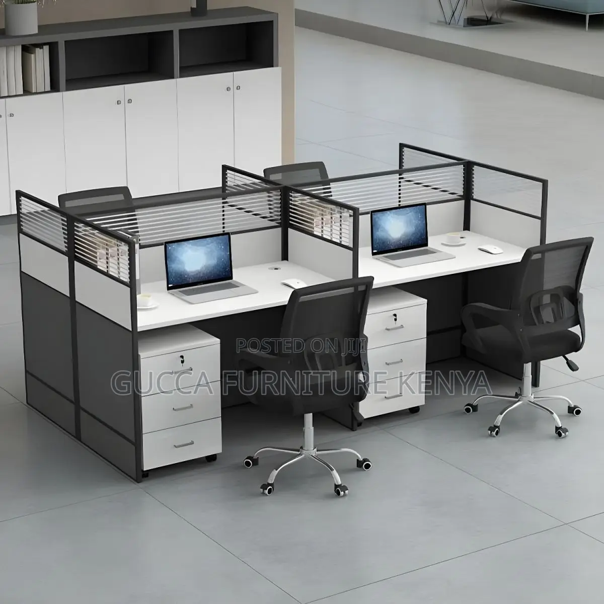 4 Way Office Workstation - Modular Open View Workspace