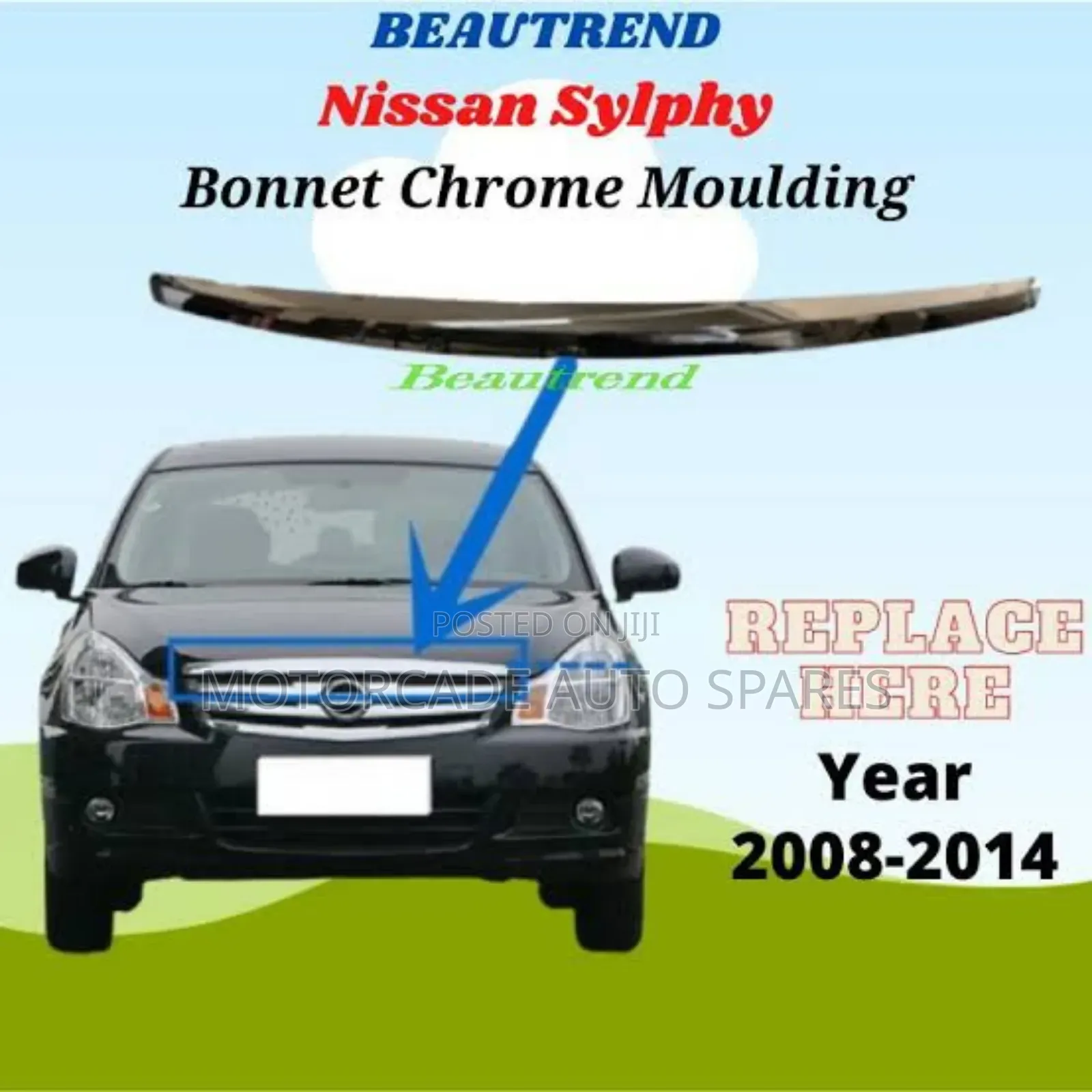 Nissan Bluebird Sylphy 2007-2013 Bonnet Chrome