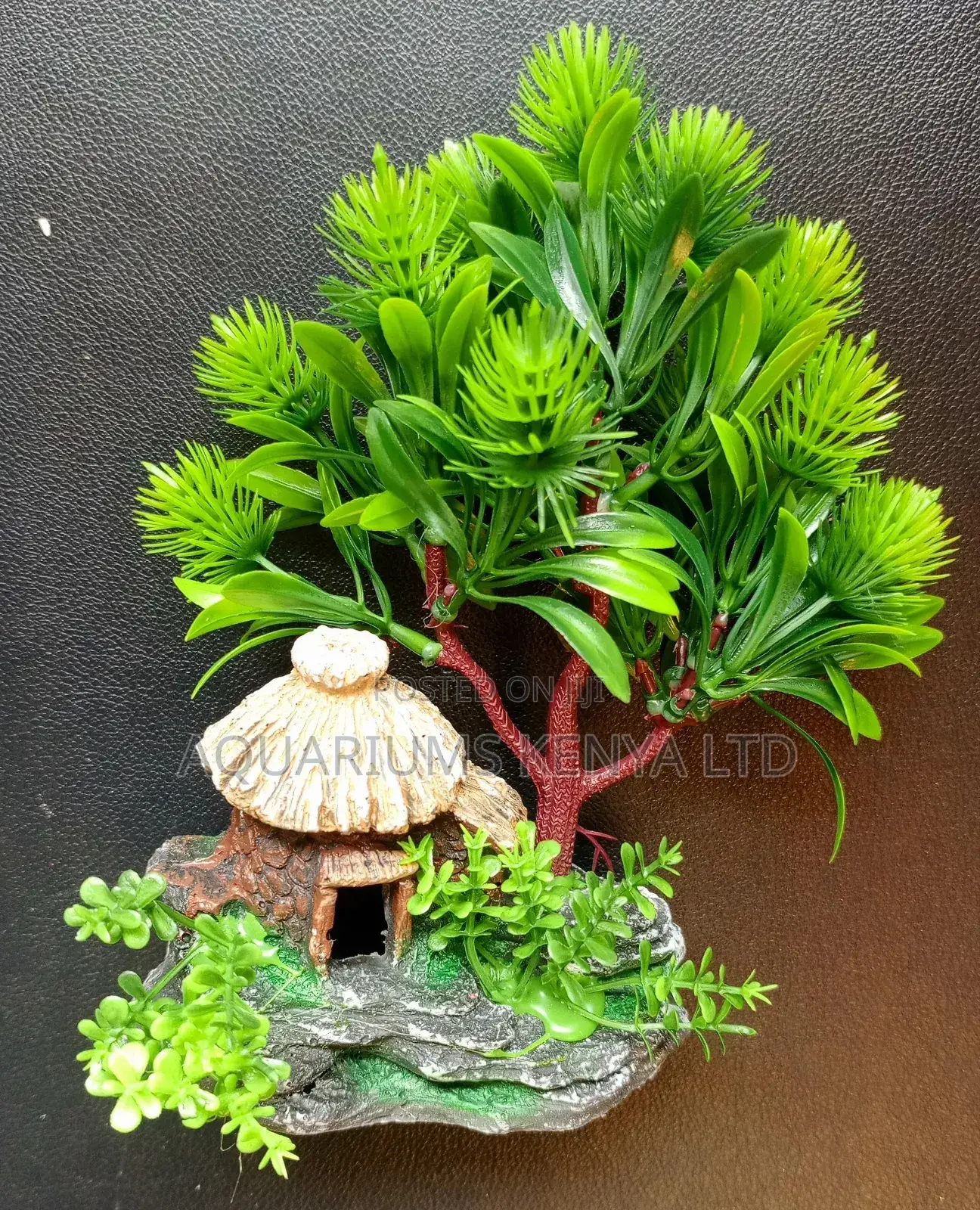 Artificial Rock Work With Hut and Tree Aquarium Accessories