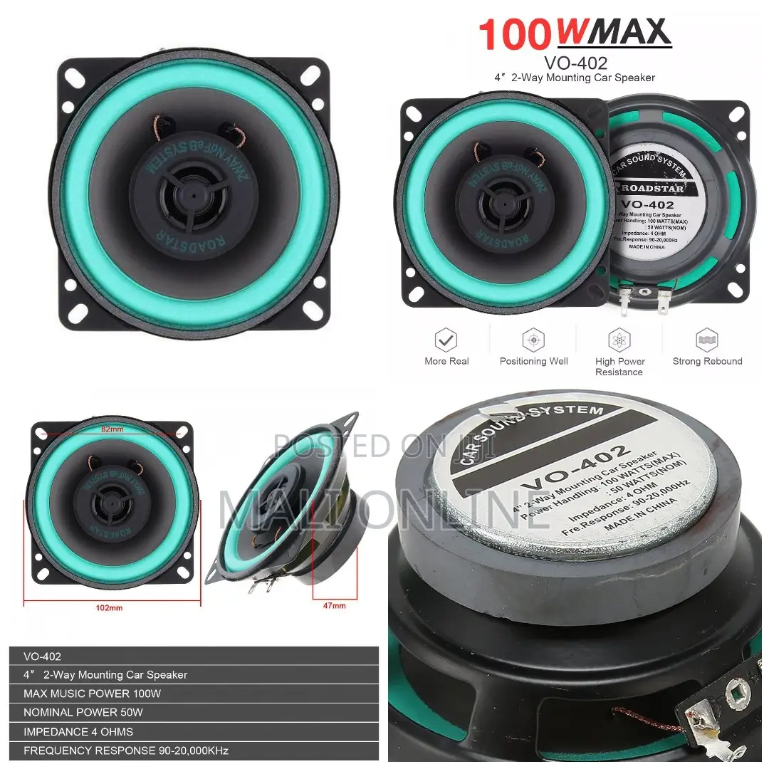 4 Inch VO-402 Audio Loudspeaker Coaxial Speaker Pair