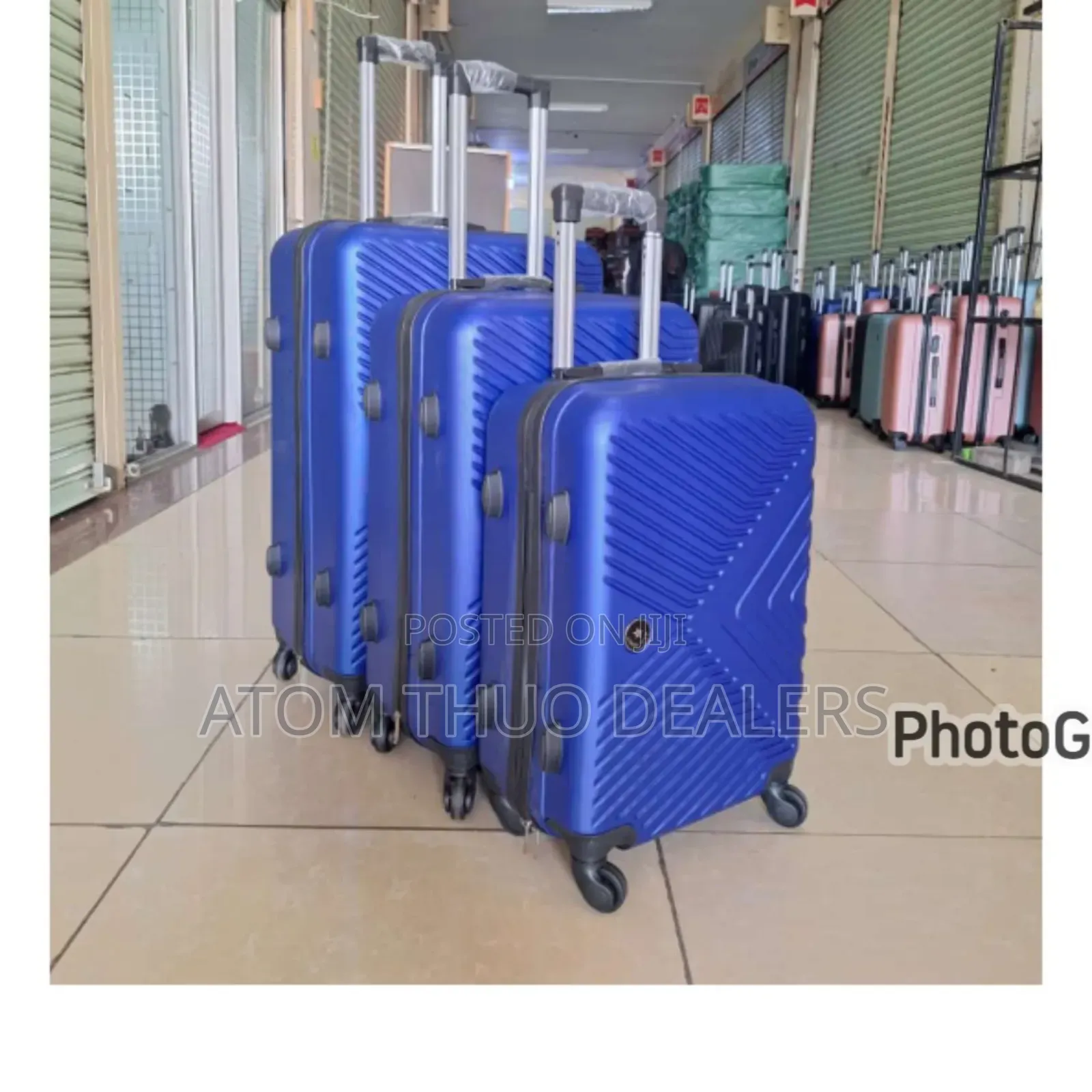 Blue 3in 1 Fibre Laxurious Suitcase Briefcase Travel Bag