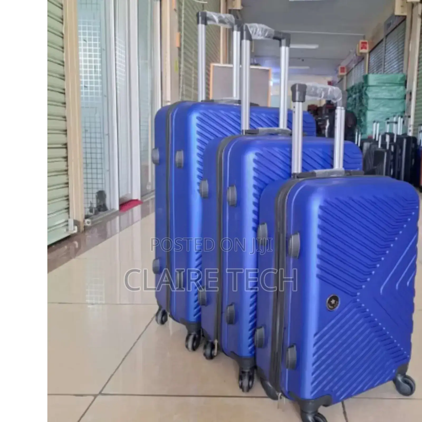 New Blue 3 in 1 Fibre Luxurious Suitcase Briefcase