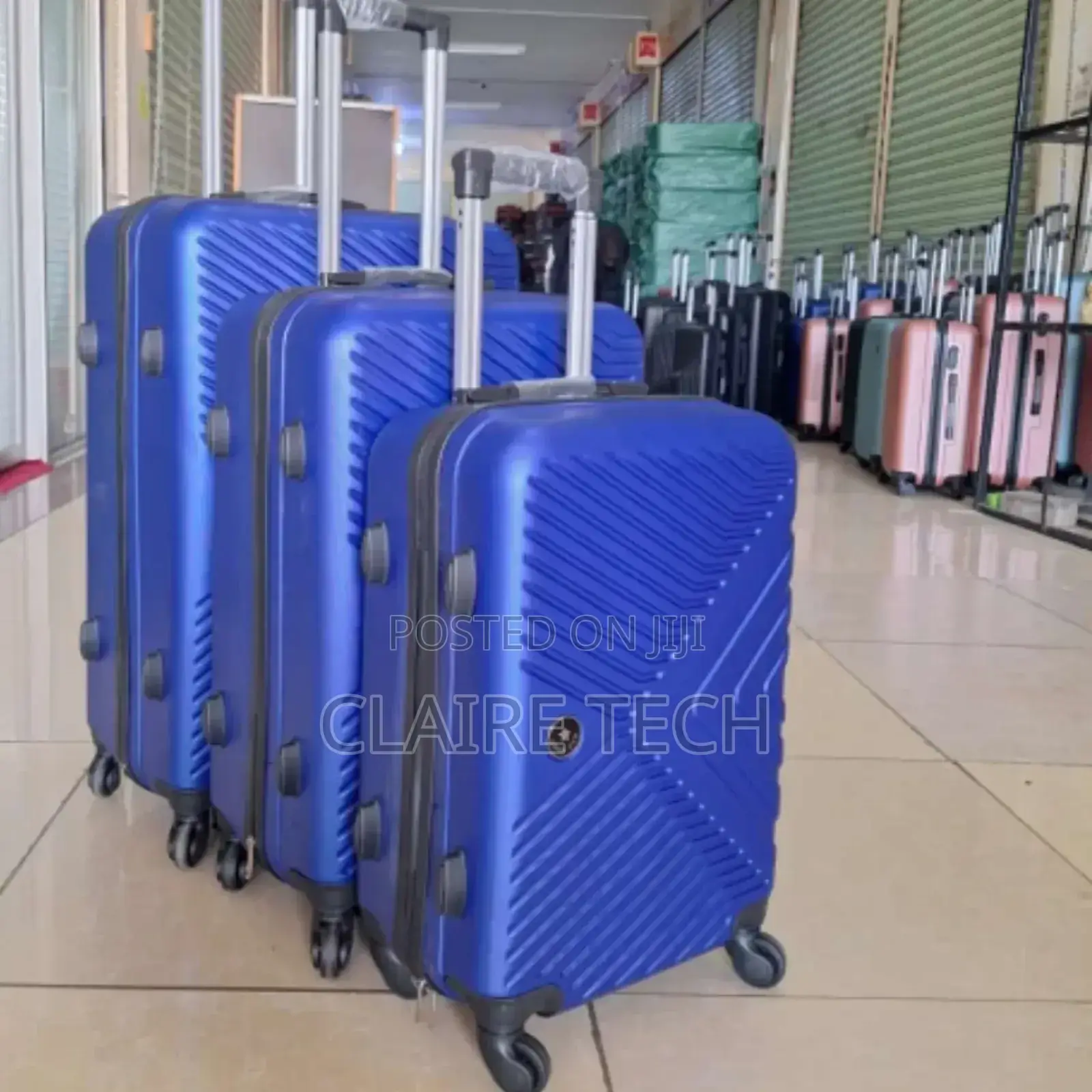 New Blue 3 in 1 Fibre Luxurious Suitcase Briefcase