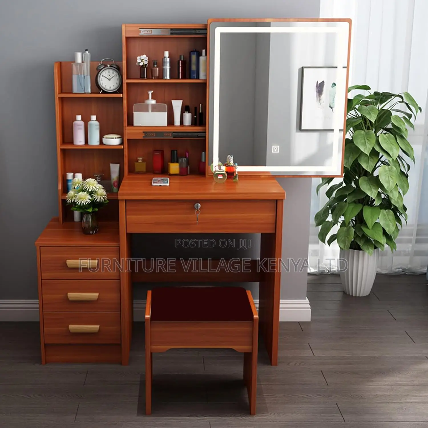 Modern Vanity Dressing Table + Sliding Mirror