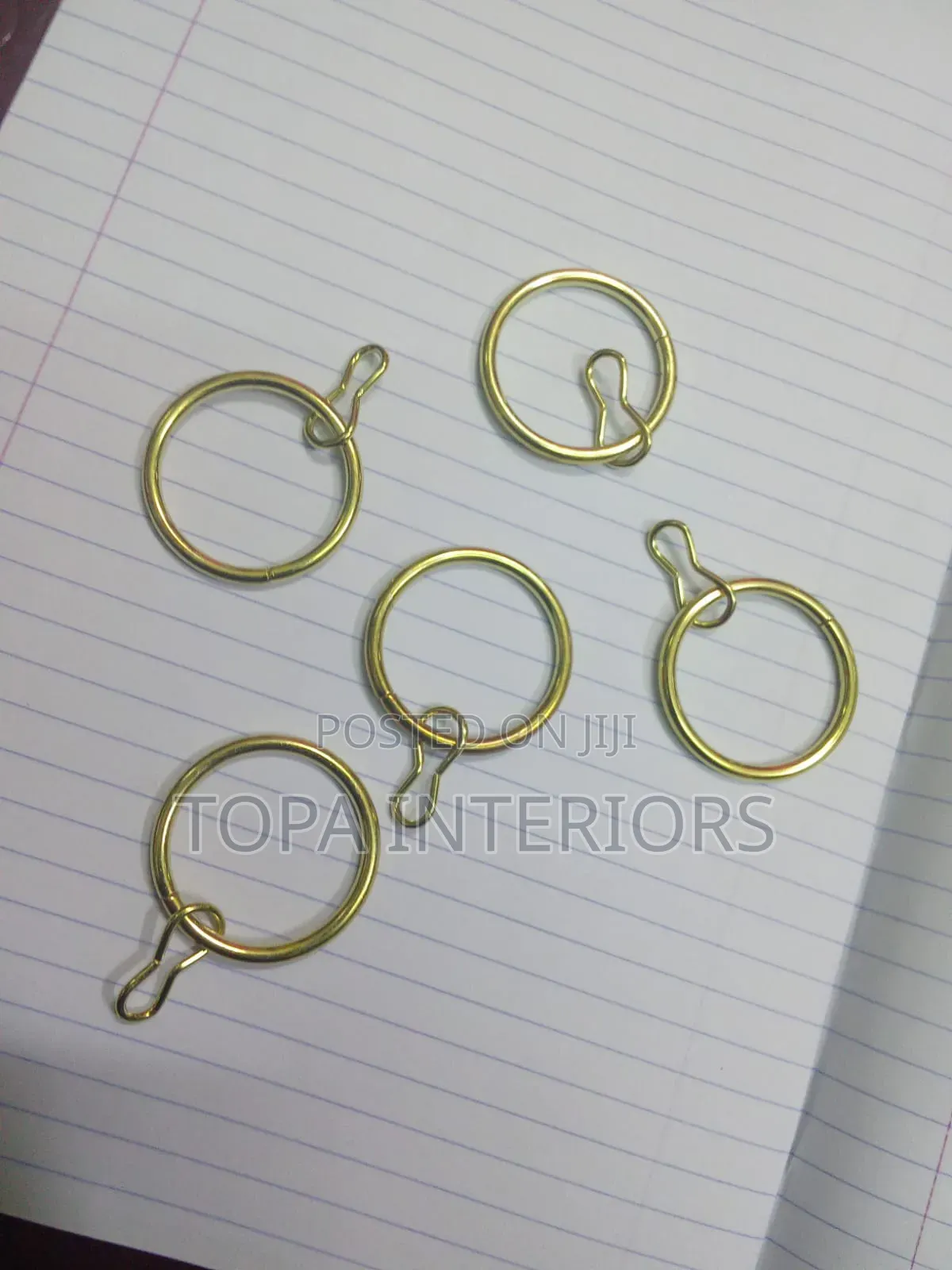Gold Drapery Curtain Rod Rings Round Metallic Rings