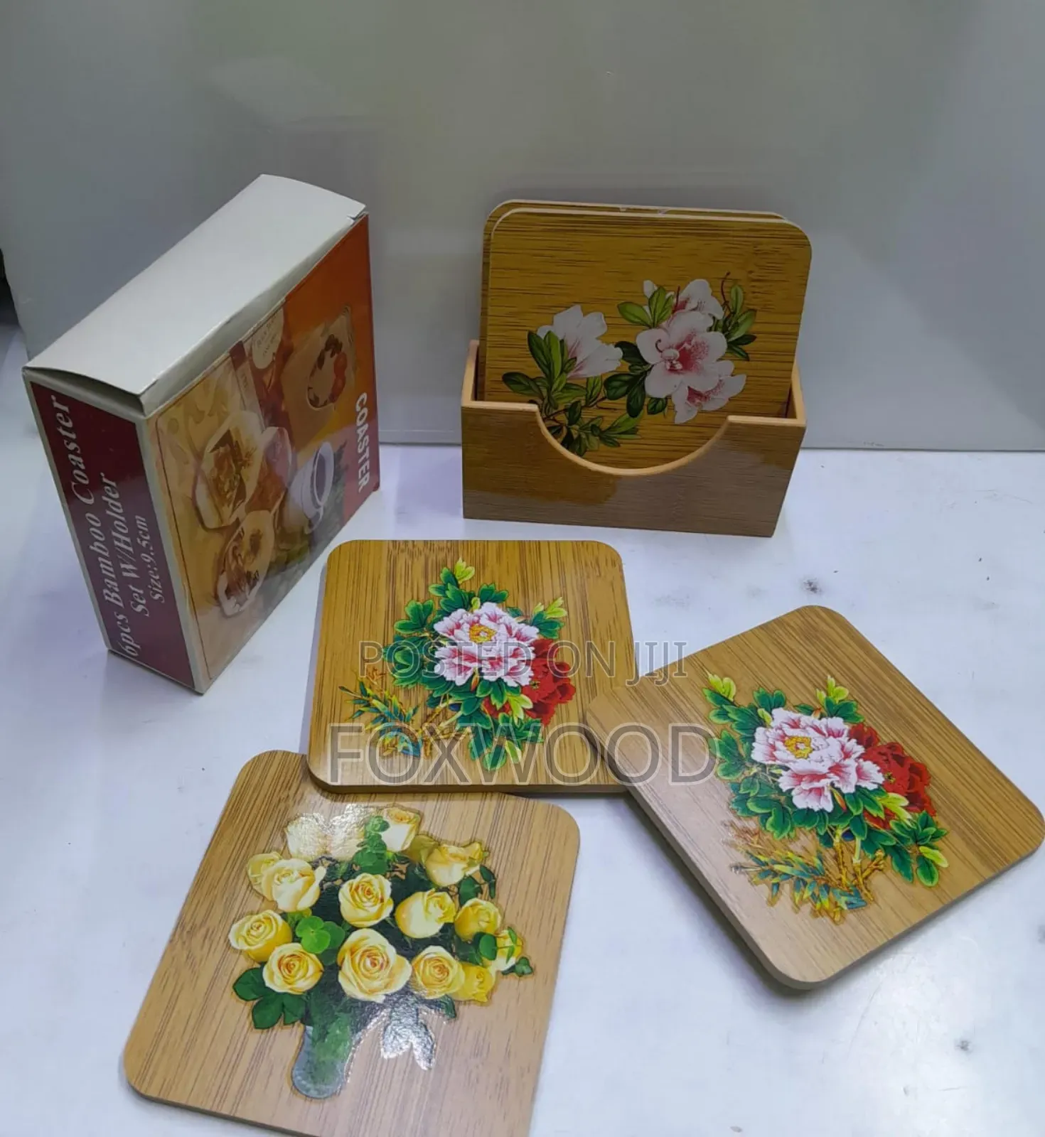 *6 PCS Coasters With Stand Now Available
