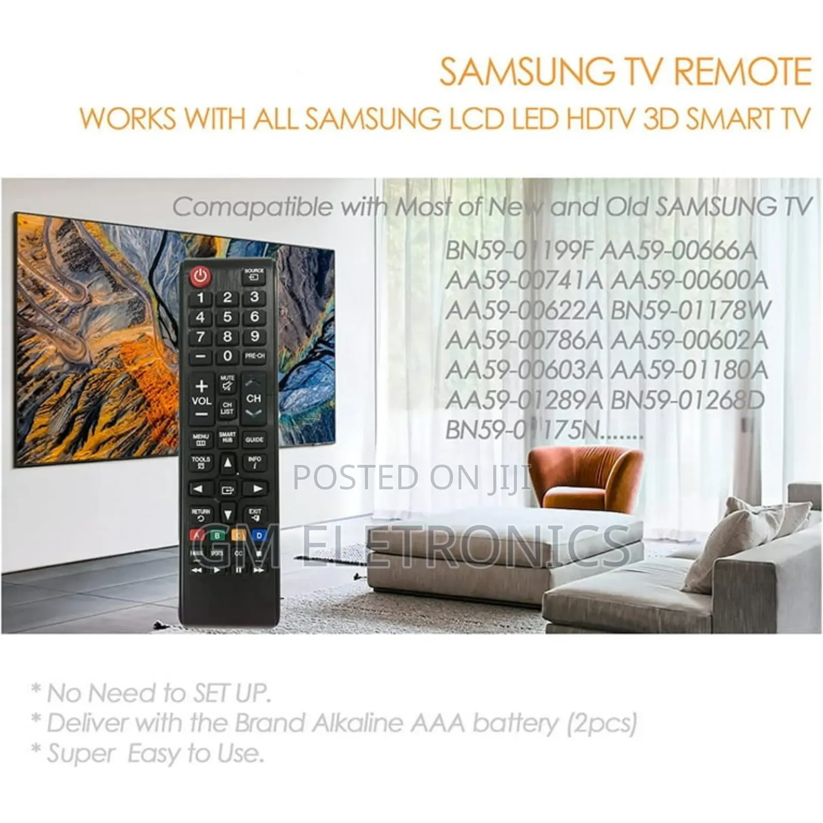 Universal Remote for Samsung LCD HDTV 3D Smart Tv Batteries