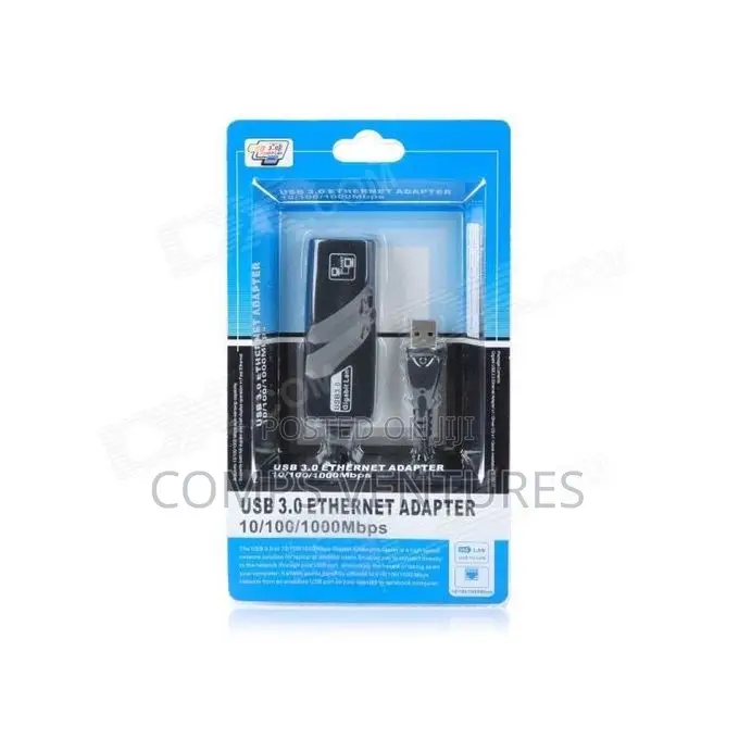Black USB 3.0 to RJ45 Network Ethernet LAN Adapter