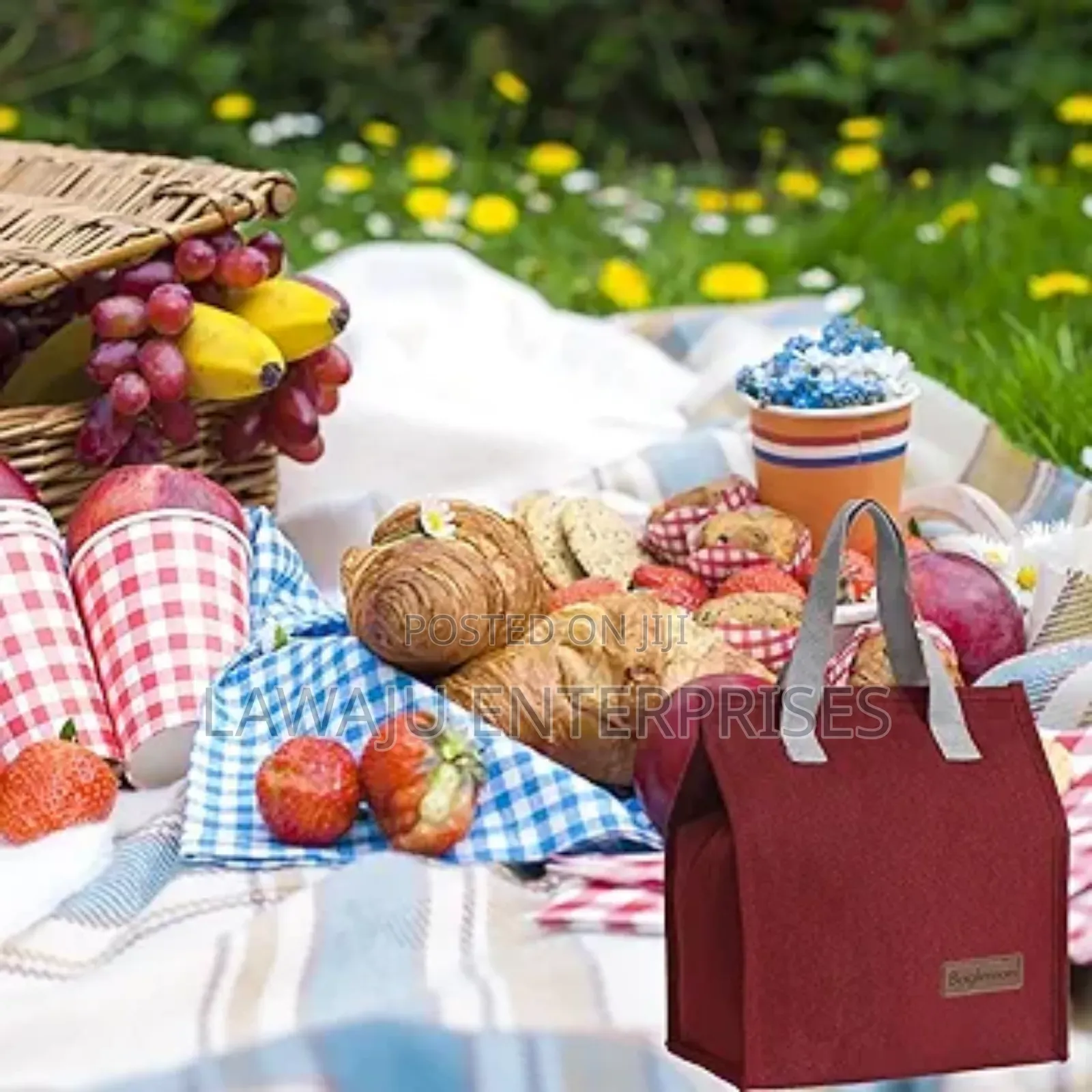 Maroon Tote Insulated Bag