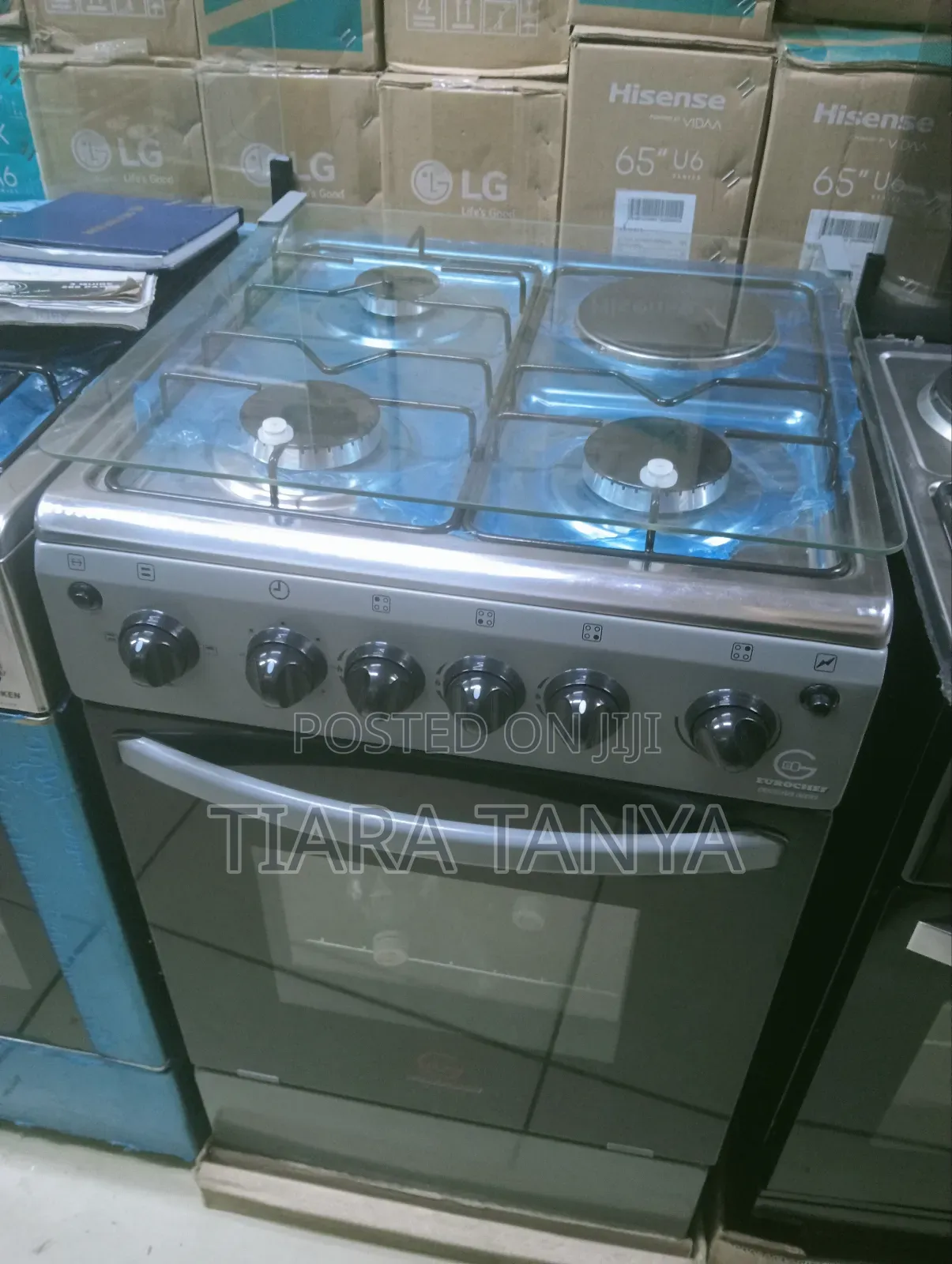 Eurochef 50 by 55 3 Gas and I Electric Cooker Plate