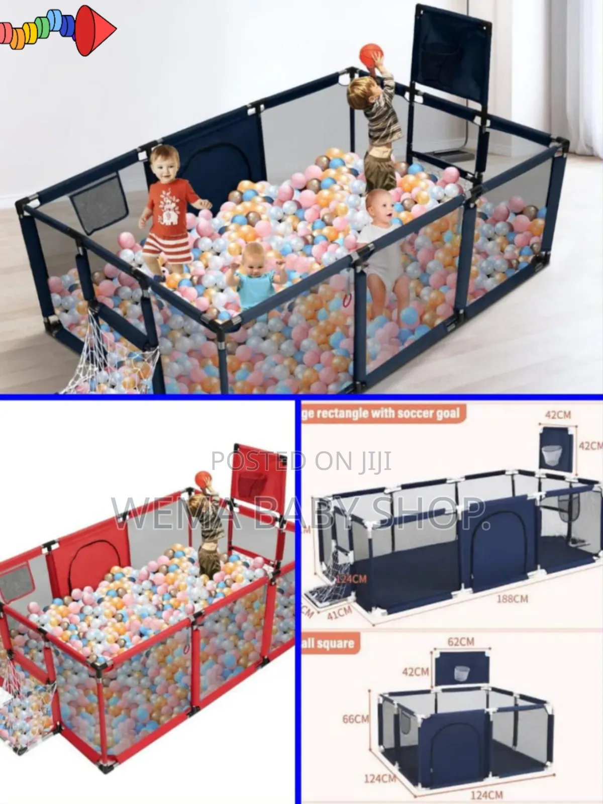 Large Kids Safety Fence/Playpen With Balls