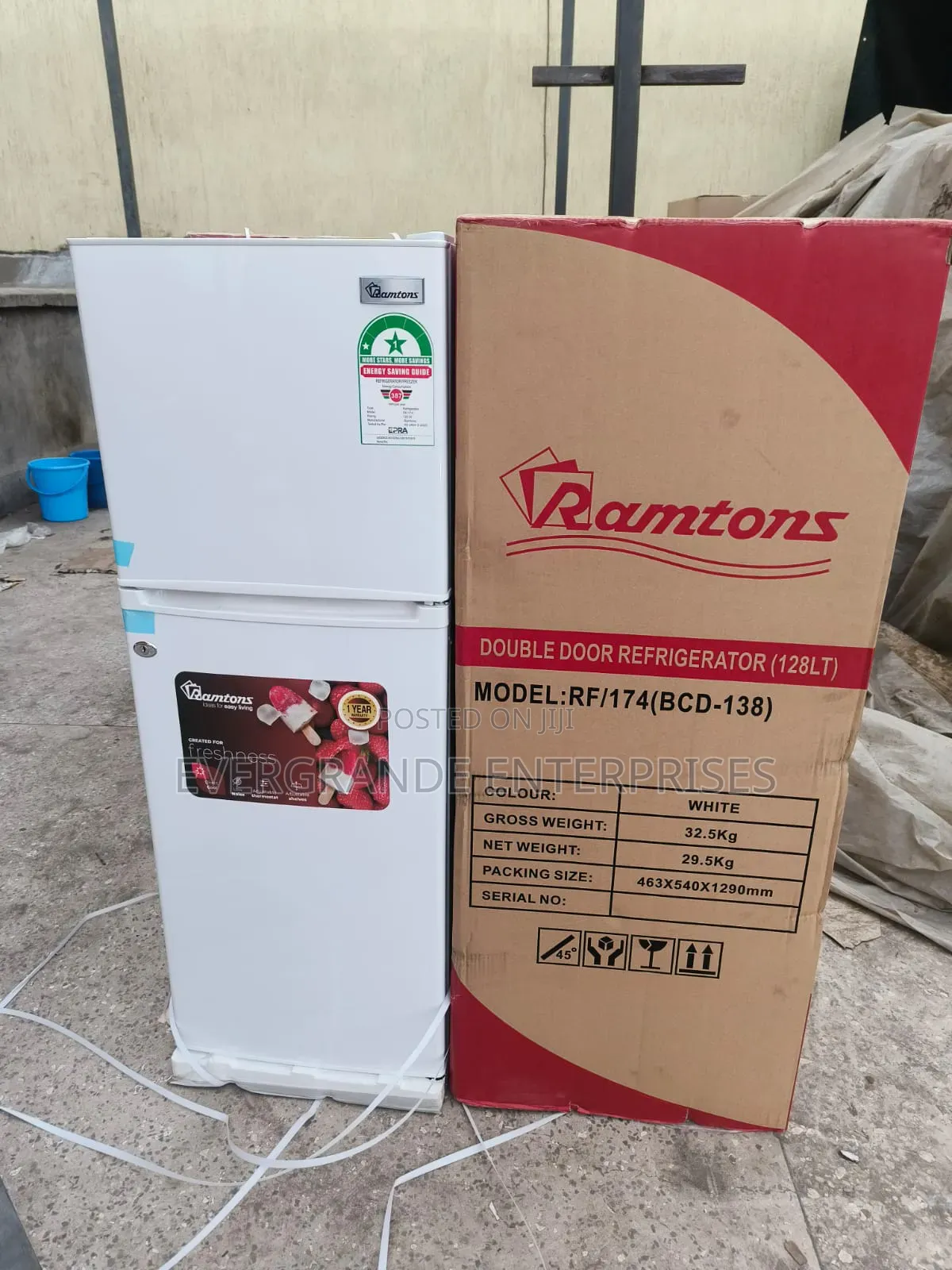 Ramtons 128 Litres Rf174 Double Door Refrigerator