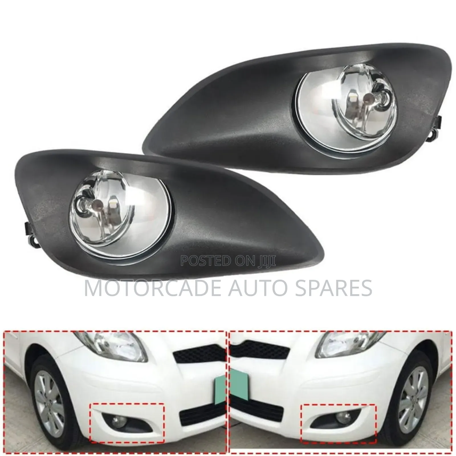 Toyota Belta Fog Lights and Covers Complete Set