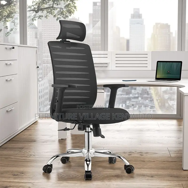 Upholstered Executive Chair With Armrest, Swivel