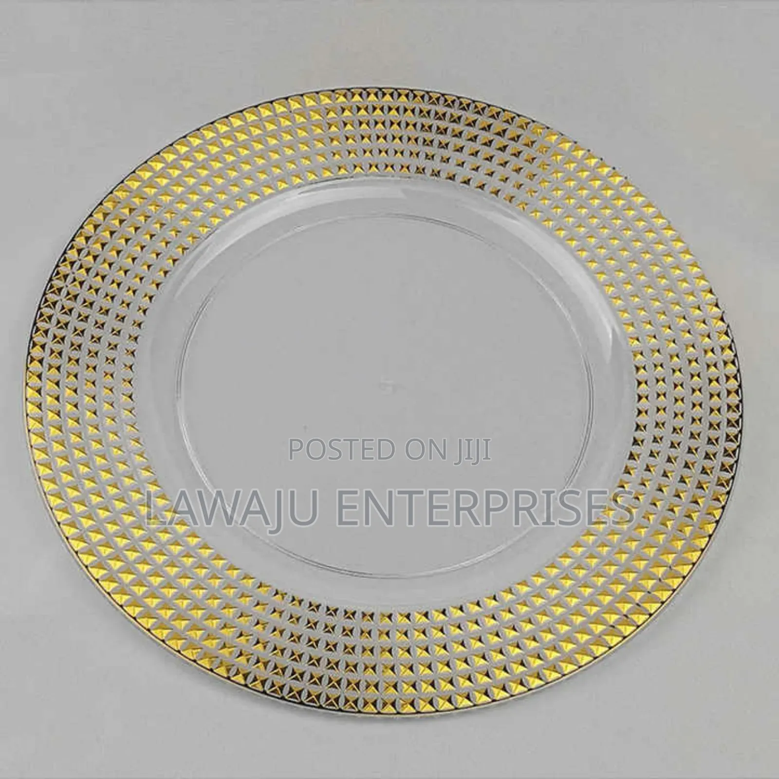 Gold Rim Acrylic Charger Plate