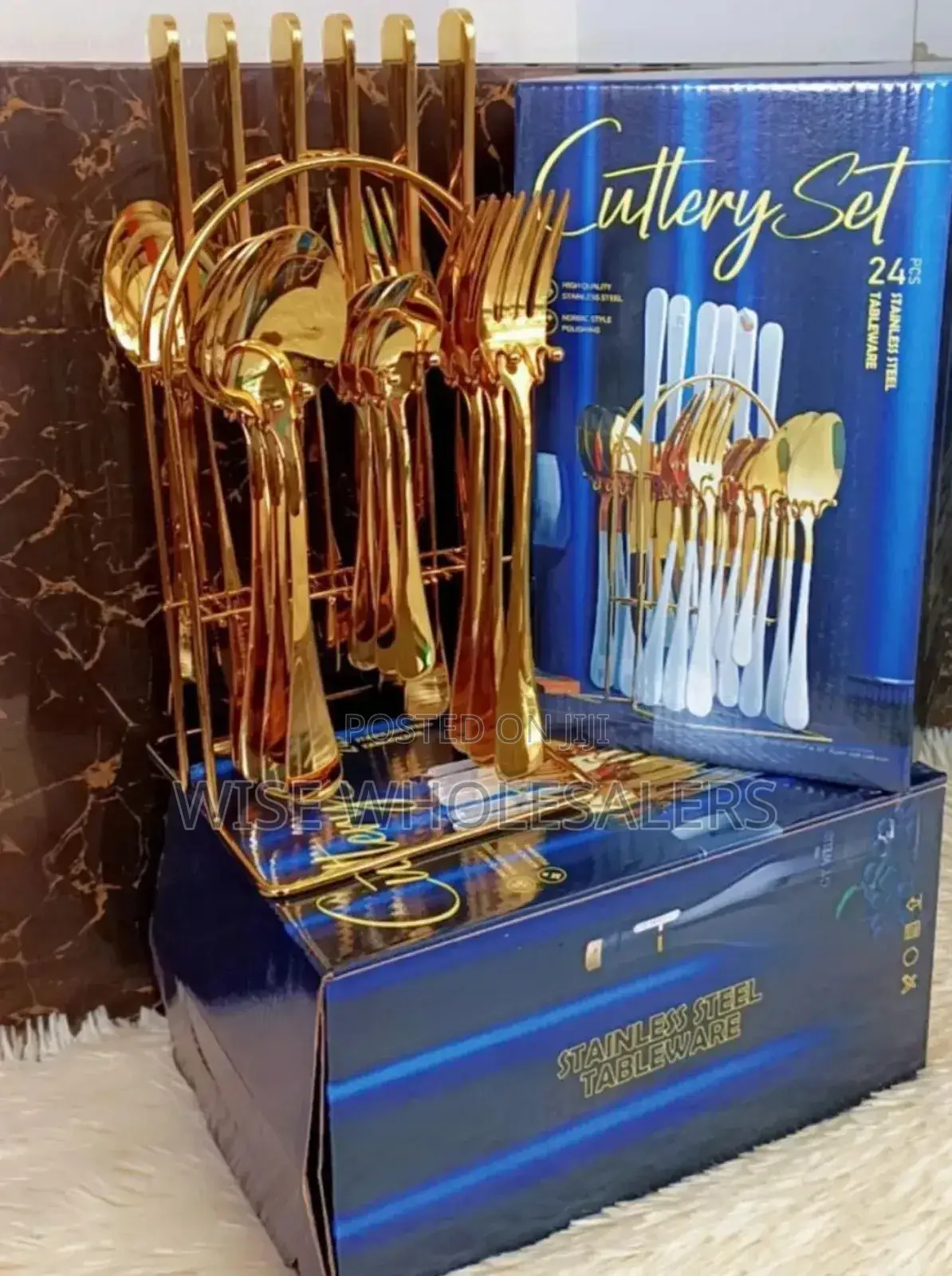 24pcs Gold Cutlery Available