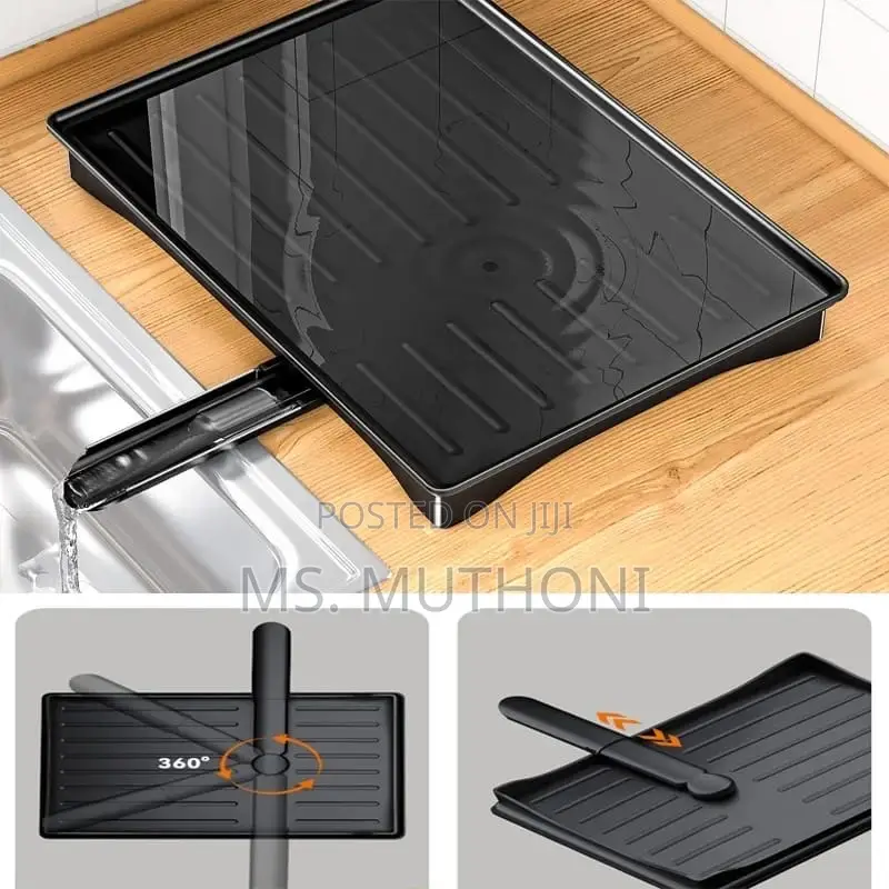 2 Tier Foldable Dish Drying Rack With Drip Tray