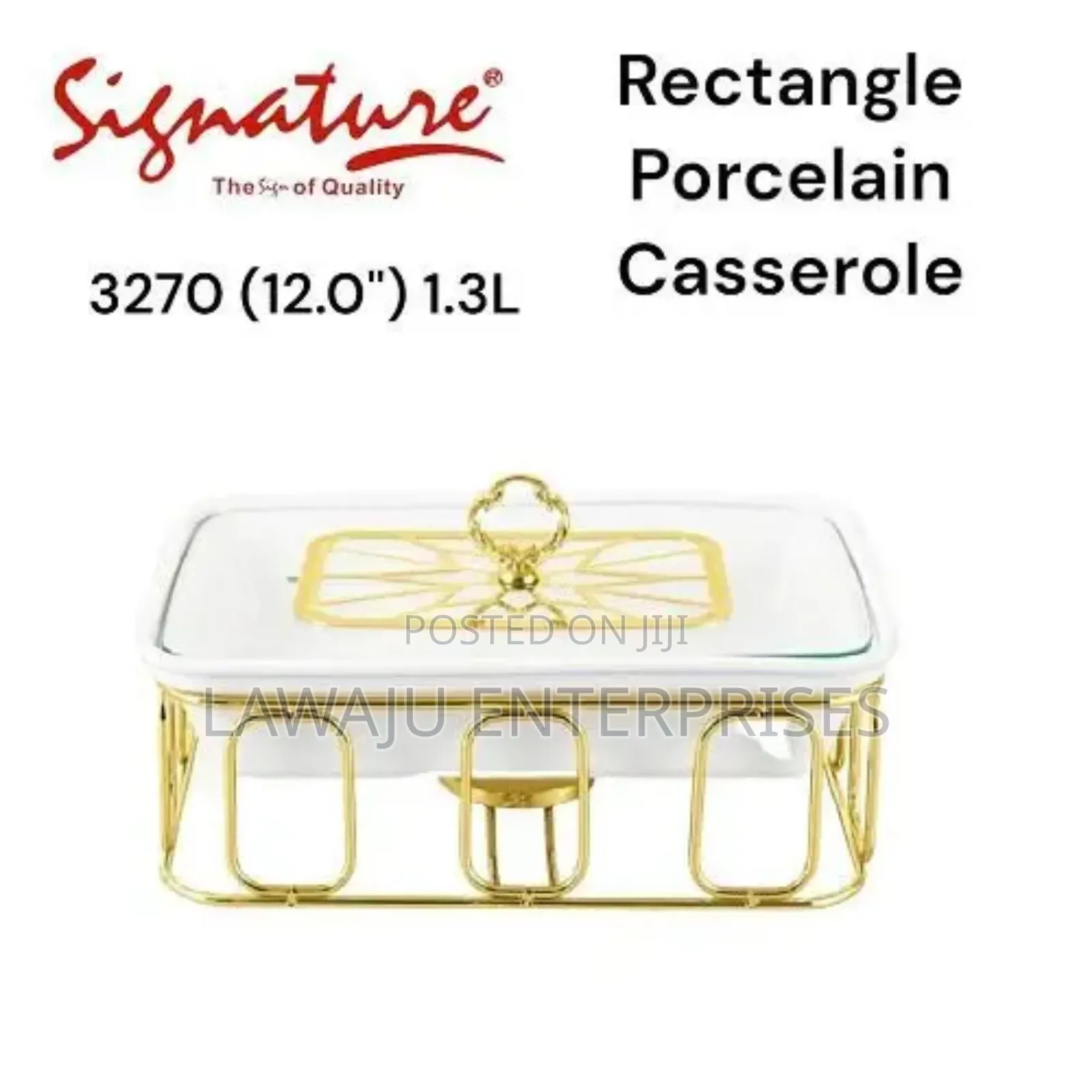 Signature 12 Inch Rectangle Porcelain Chaffing Dish