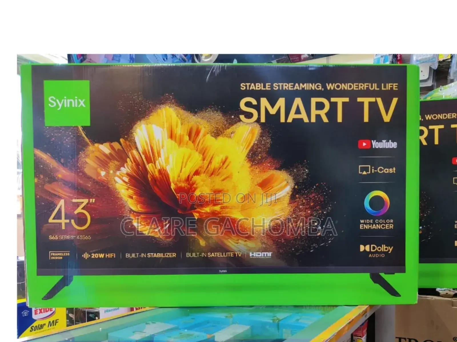 Synix 43 Inches Smart Android Flameless Tv