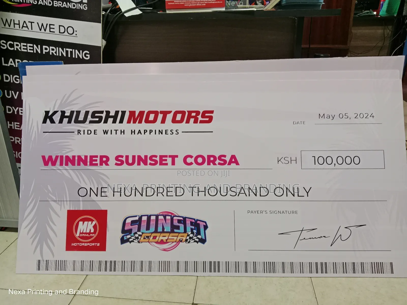 Presentation Dummy Cheques Customized
