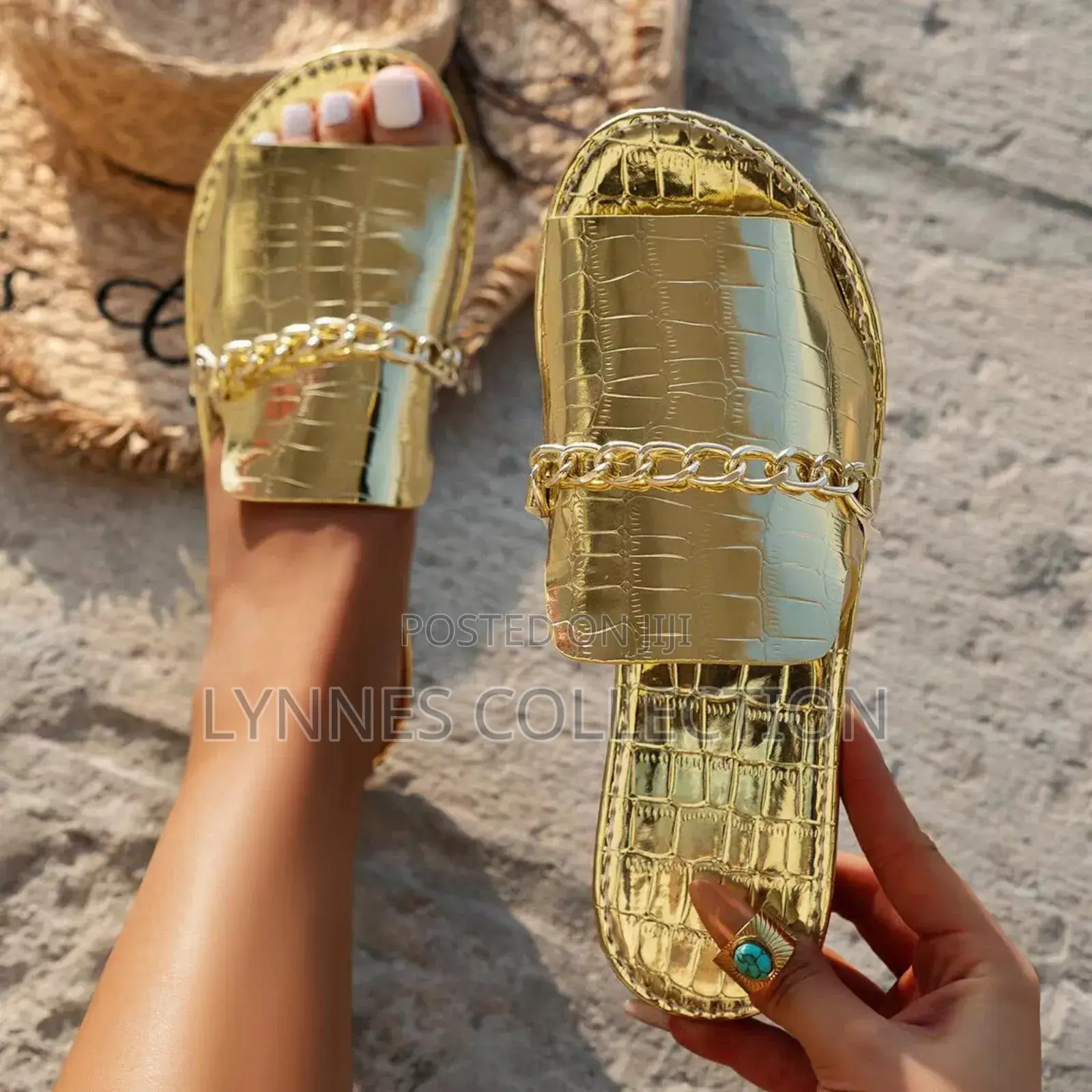 Chained Leather Sandals