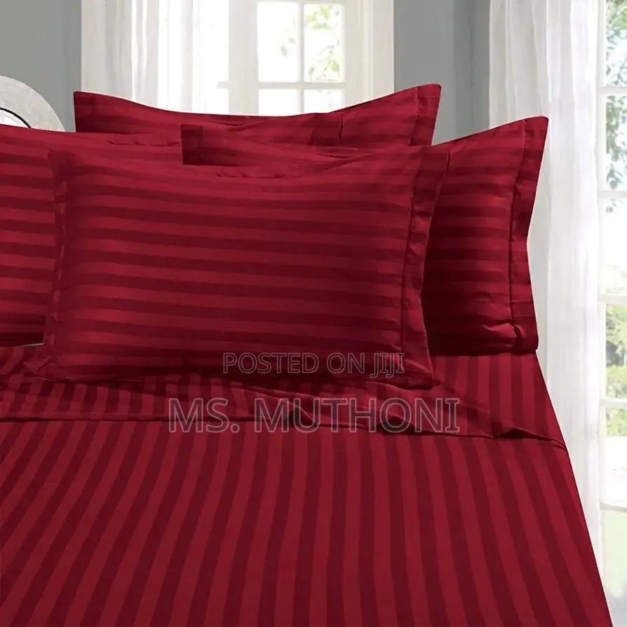 7*8/8*8 Luxury Cotton Stripped Bedsheets _ Size,:7*8/8*8