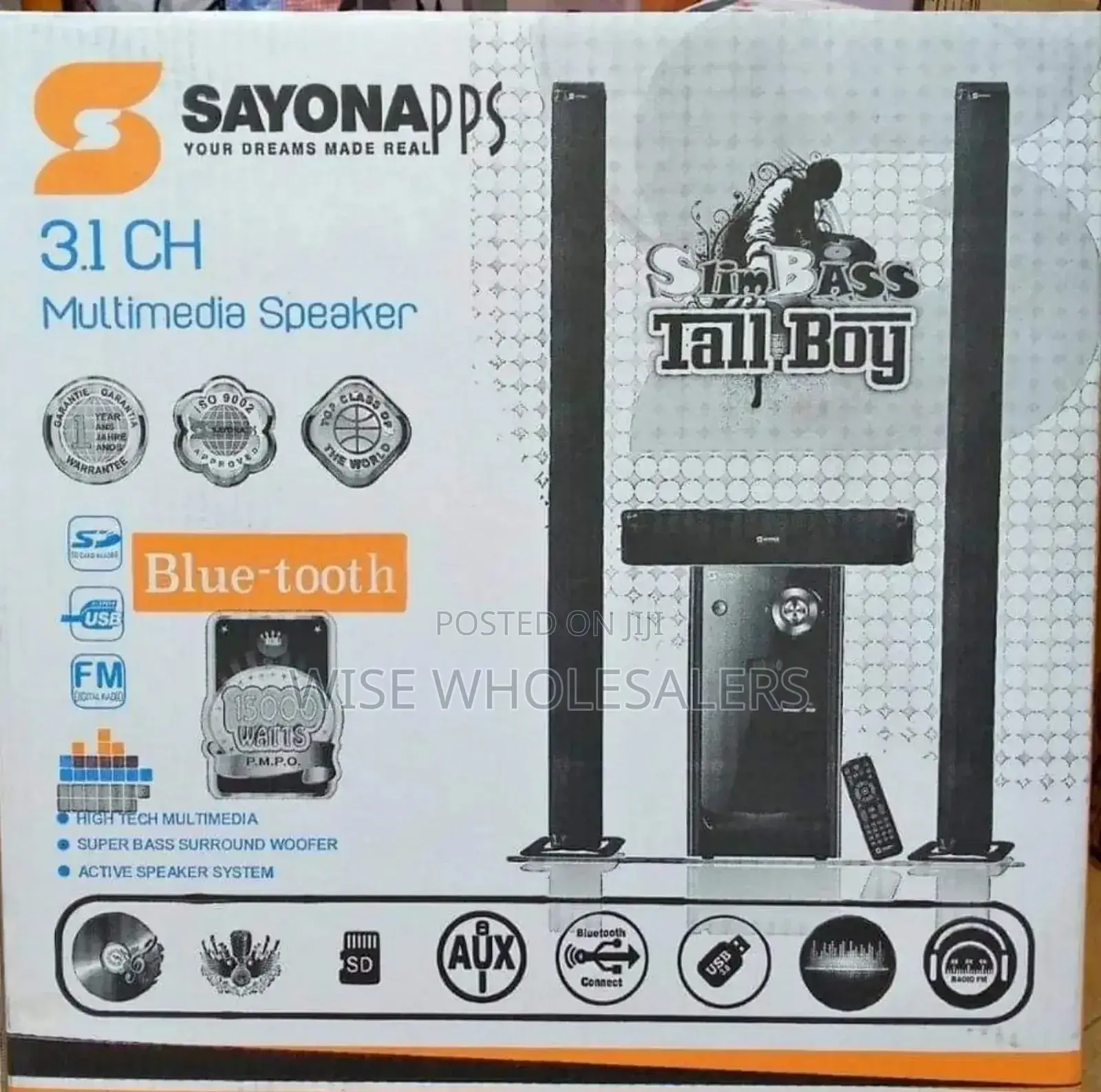 Sayona 3.1 Ch Subwoofer Home Theatre Tall Boy Speaker
